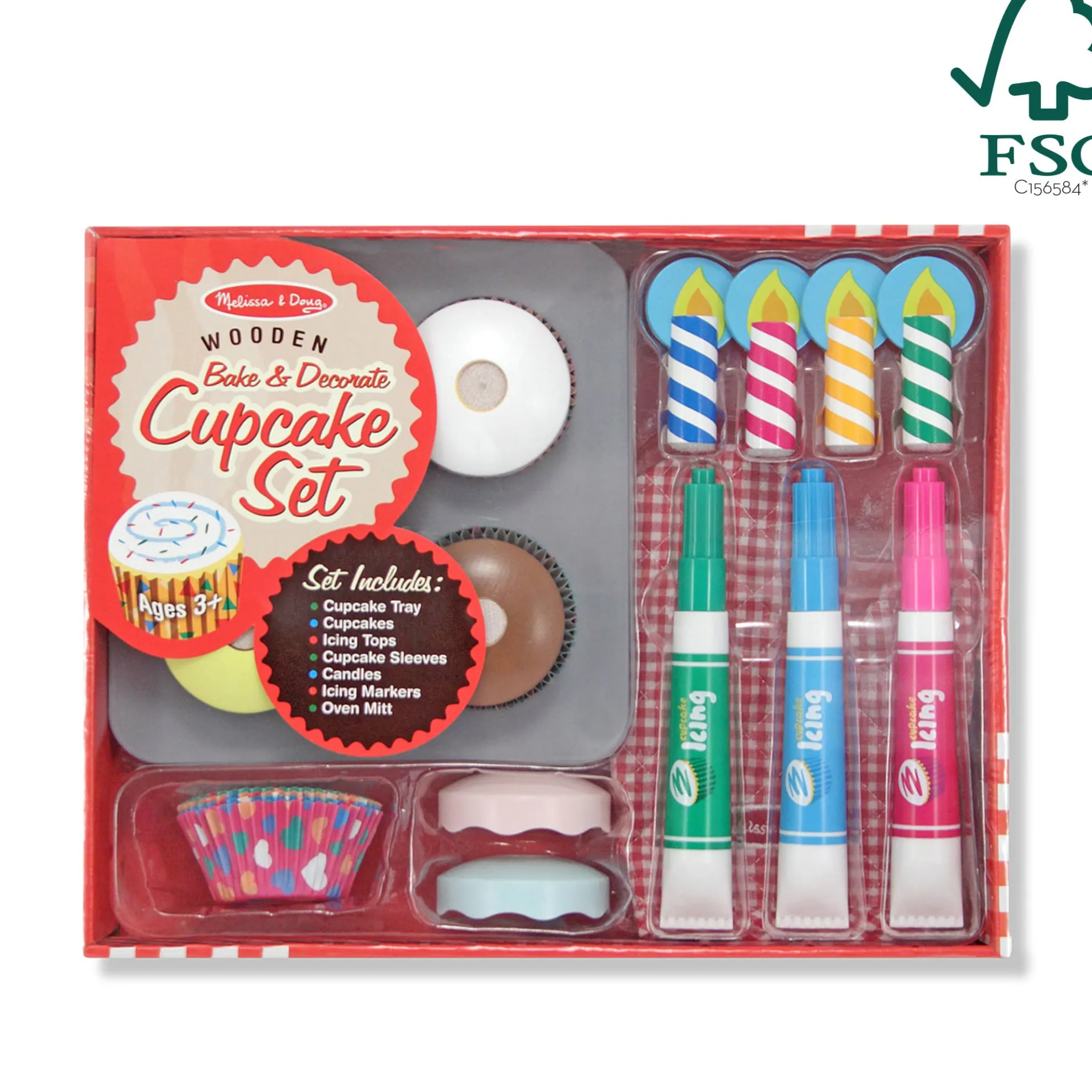 Bake & Decorate Wooden Cupcake Play Set