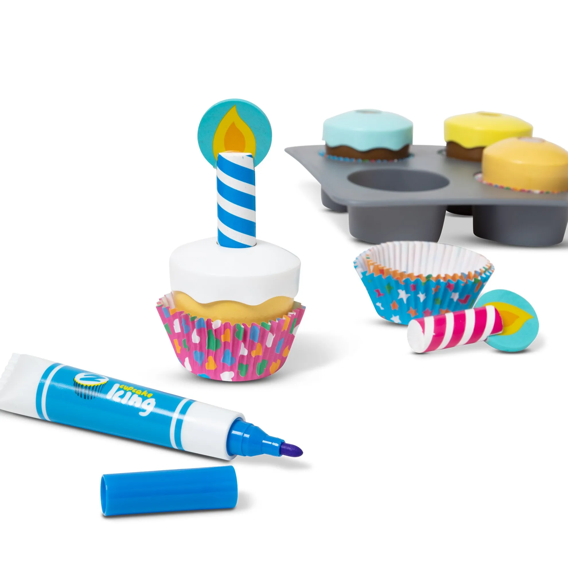 Bake & Decorate Wooden Cupcake Play Set