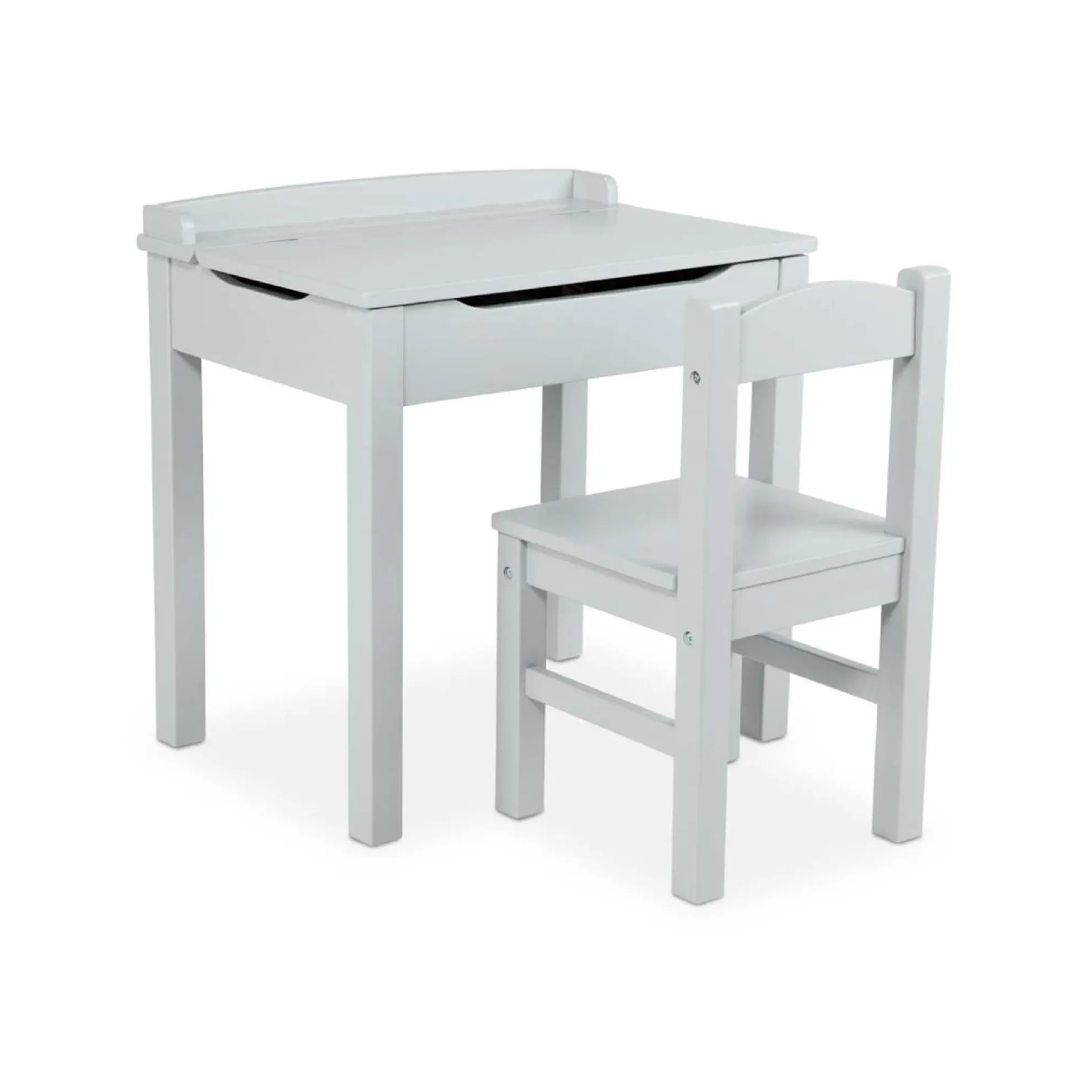 Child's Lift-Top Desk & Chair - Gray
