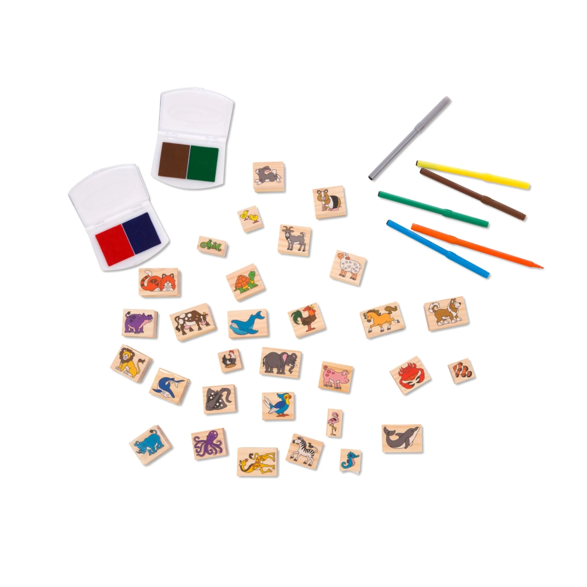Deluxe Wooden Stamp Set - Animals