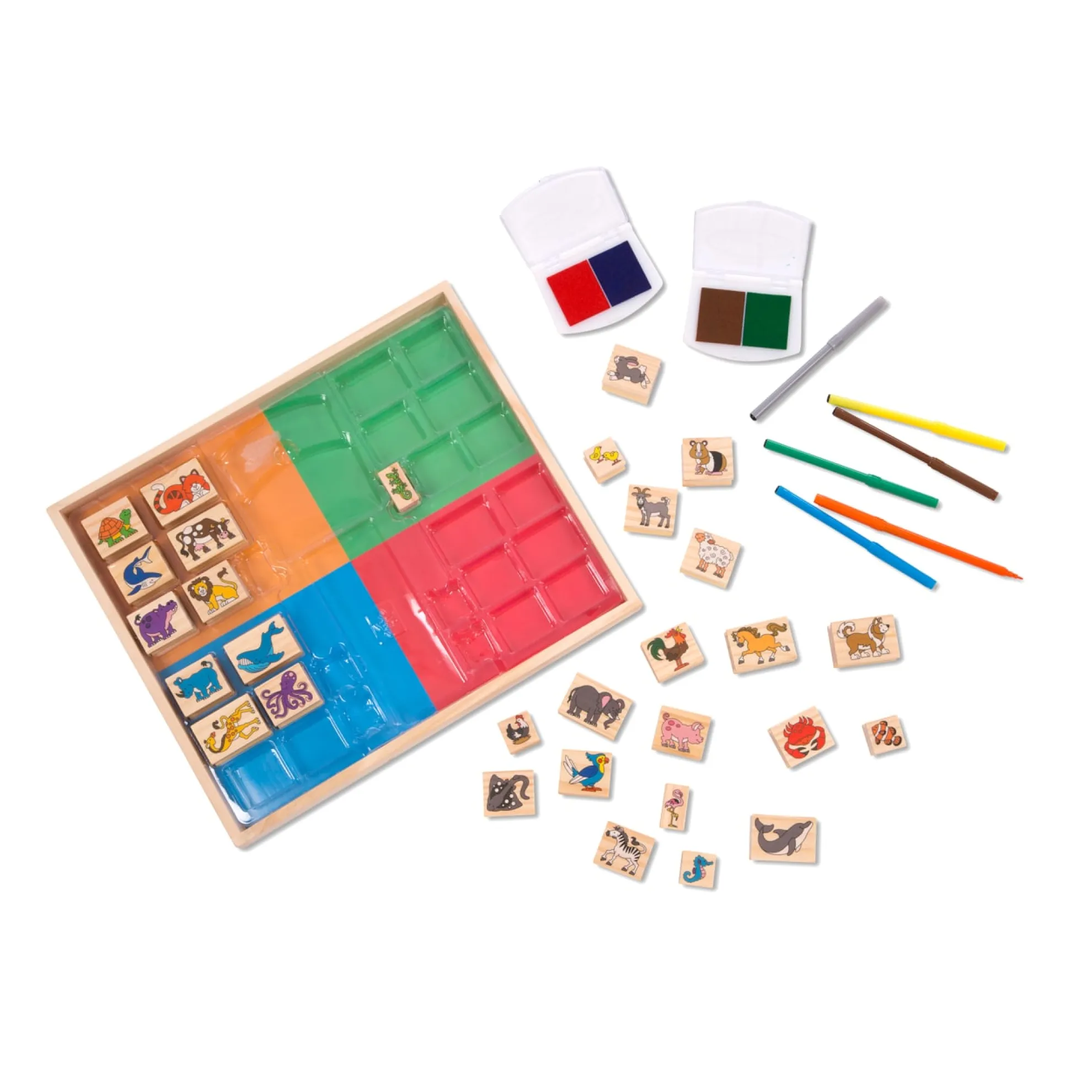 Deluxe Wooden Stamp Set - Animals