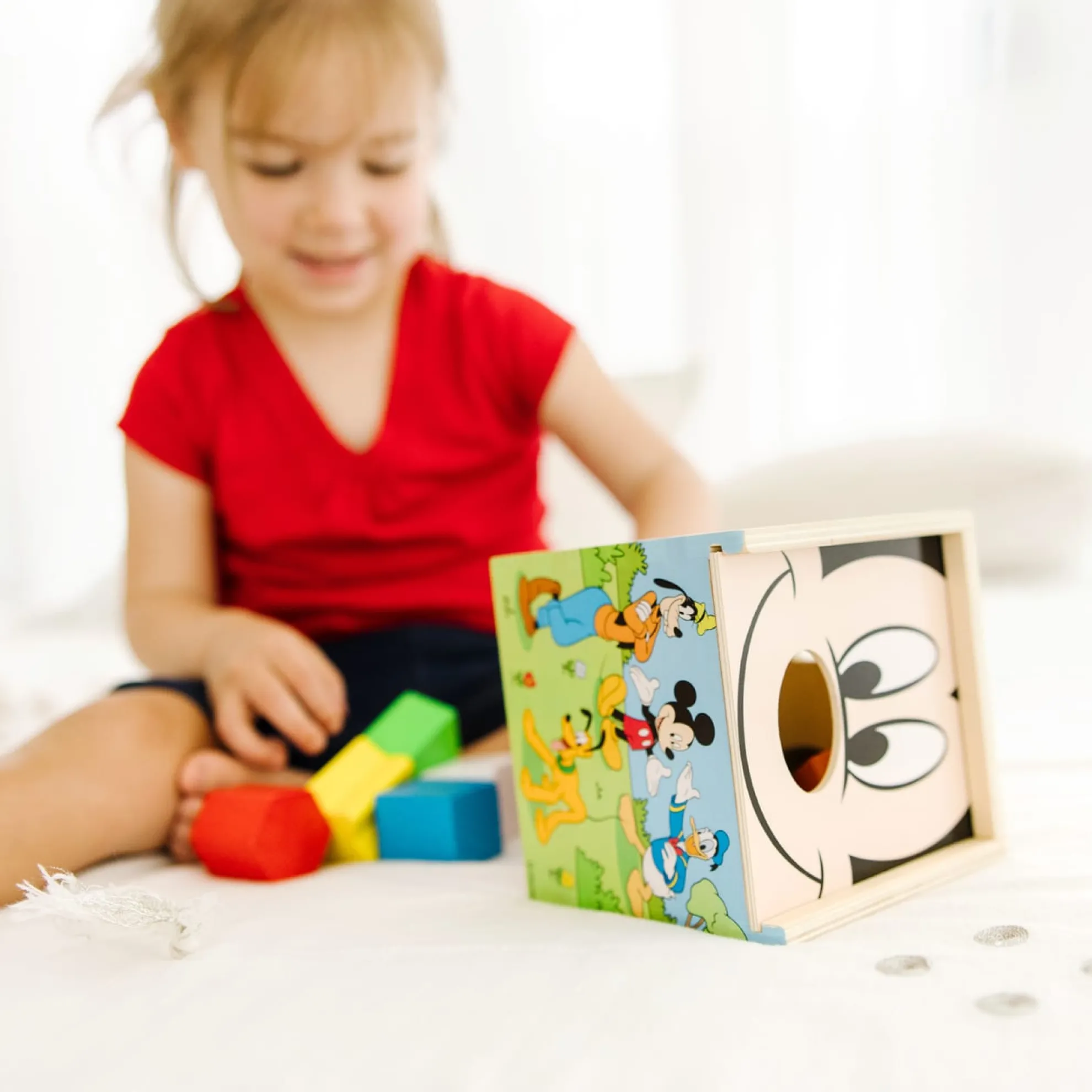 Disney Mickey Mouse & Friends Wooden Shape Sorting Cube