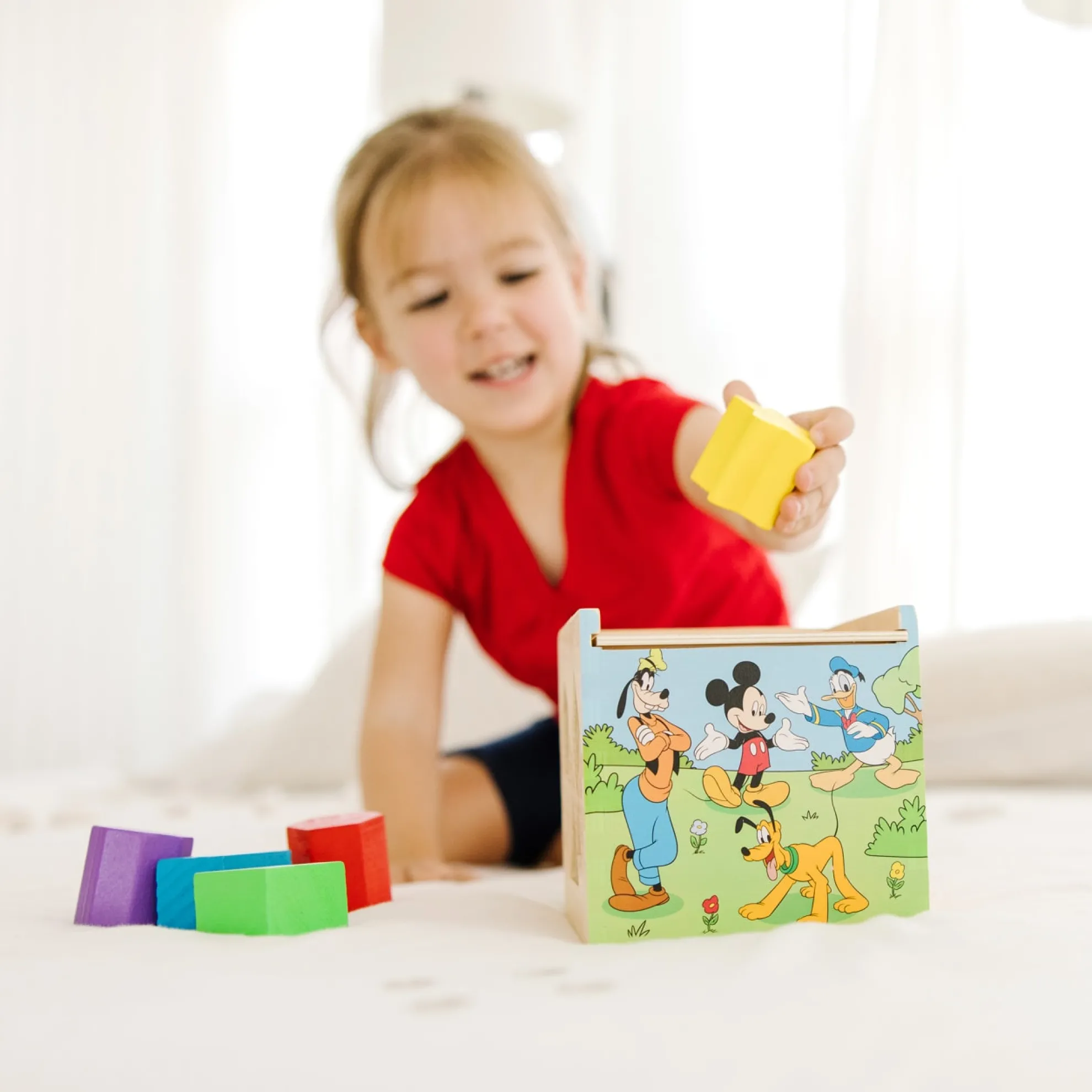 Disney Mickey Mouse & Friends Wooden Shape Sorting Cube