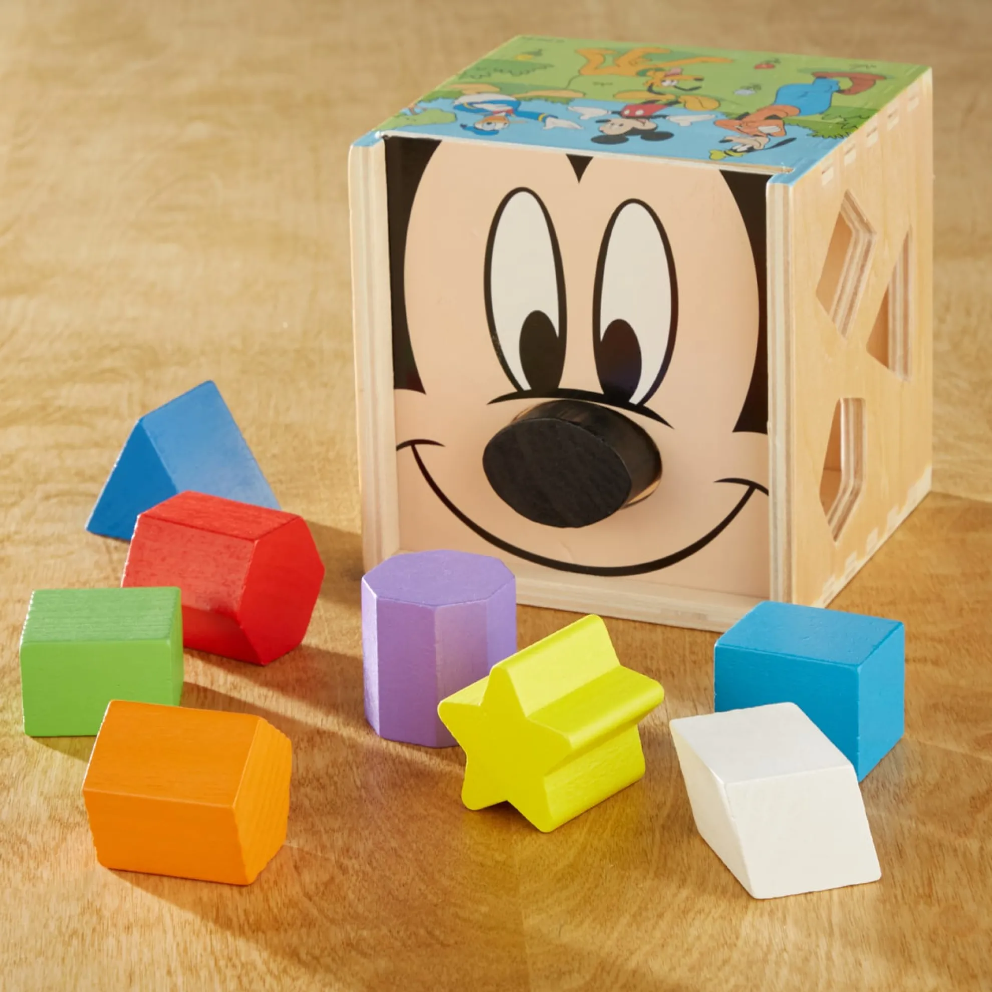Disney Mickey Mouse & Friends Wooden Shape Sorting Cube