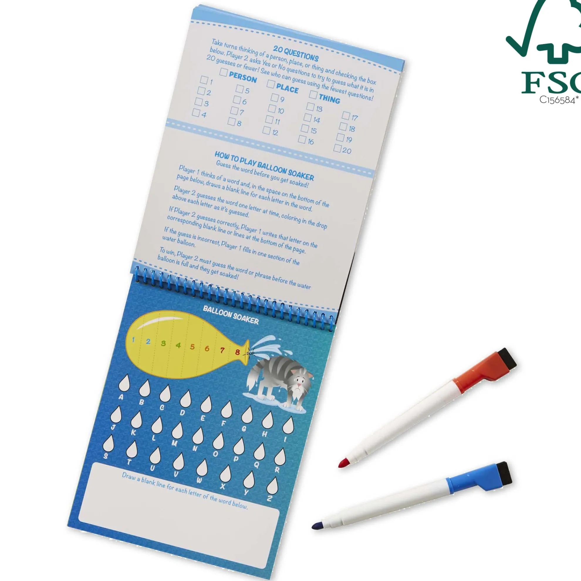 Game On! Wipe-Off Activity Pad - On the Go Travel Activity