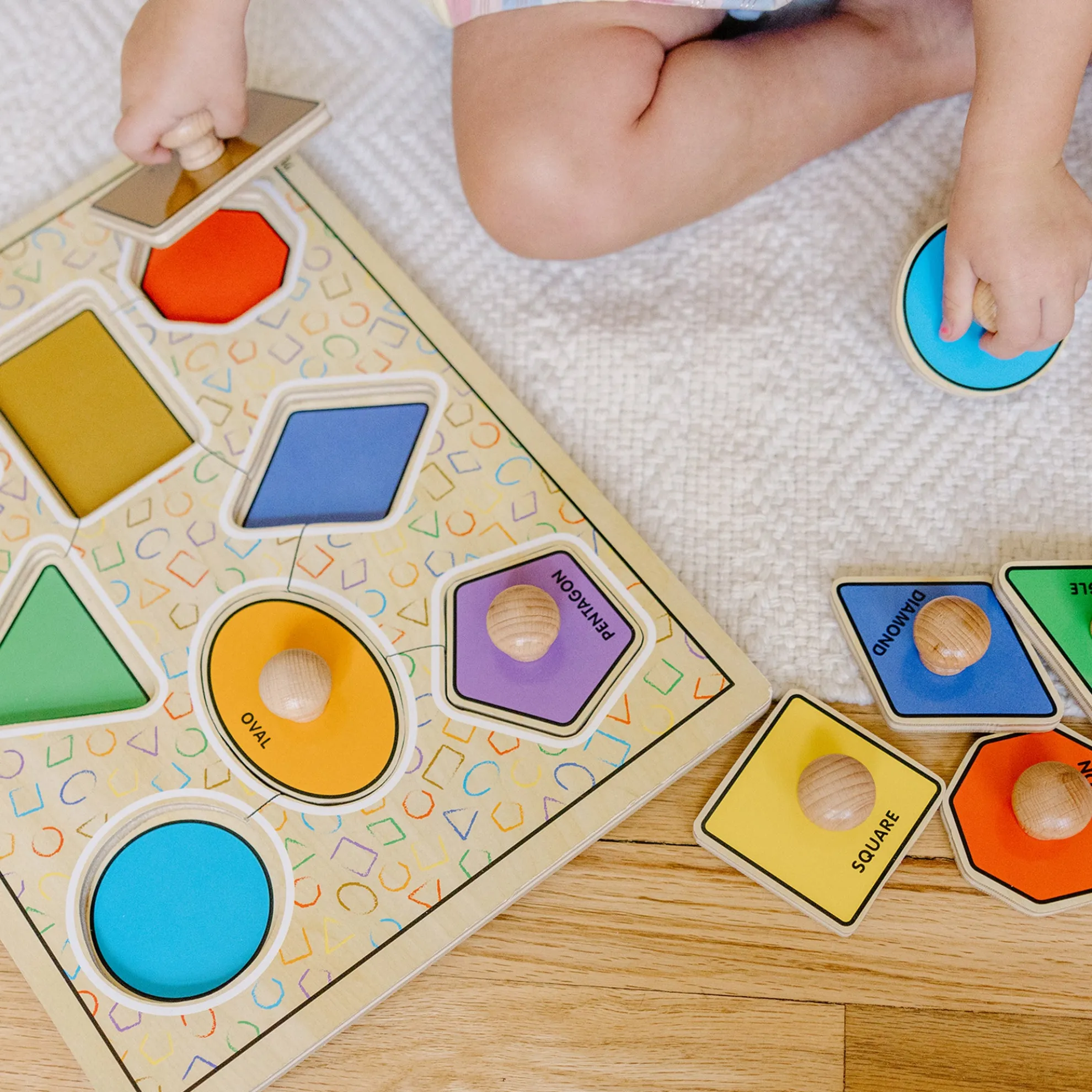 Geometric Shapes Deluxe Jumbo Peg Puzzle - 8 Pieces