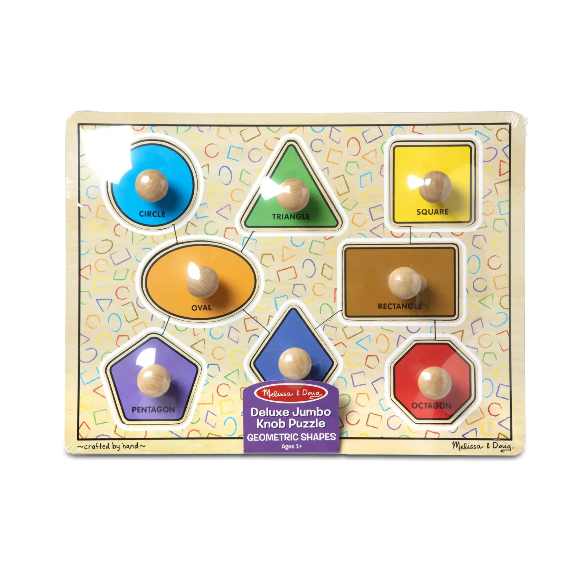 Geometric Shapes Deluxe Jumbo Peg Puzzle - 8 Pieces