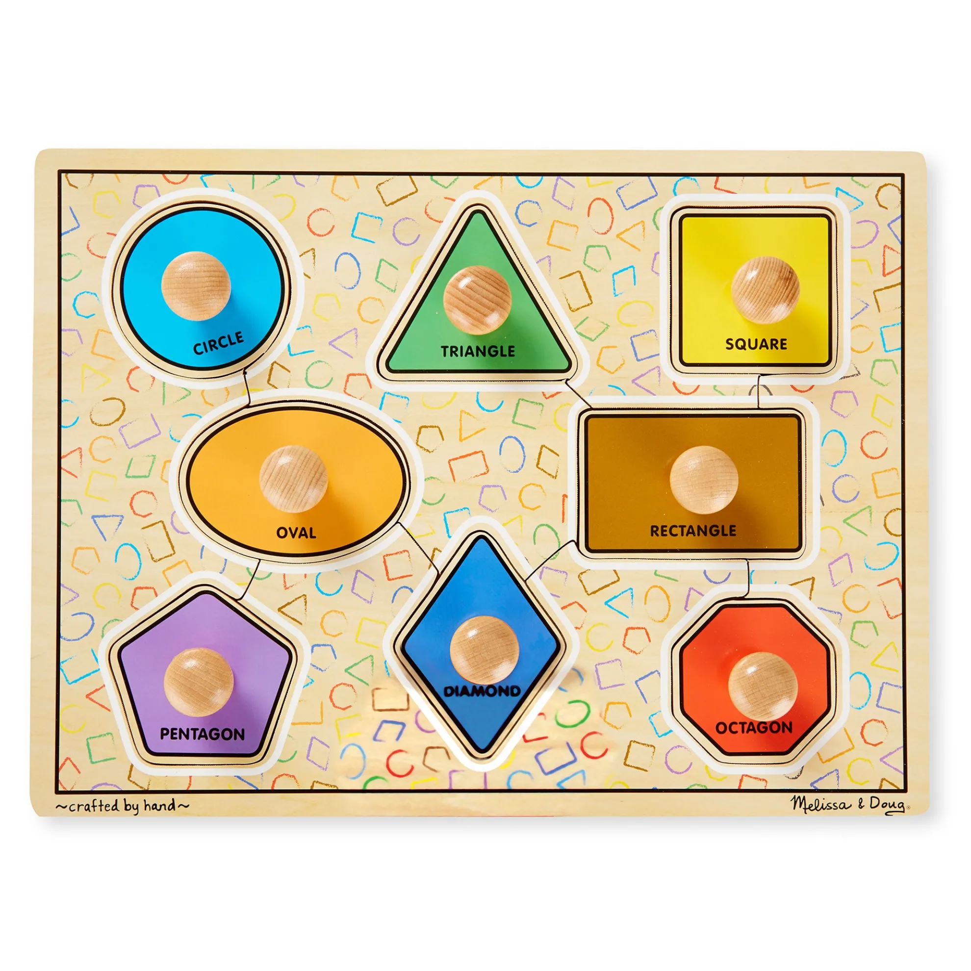 Geometric Shapes Deluxe Jumbo Peg Puzzle - 8 Pieces