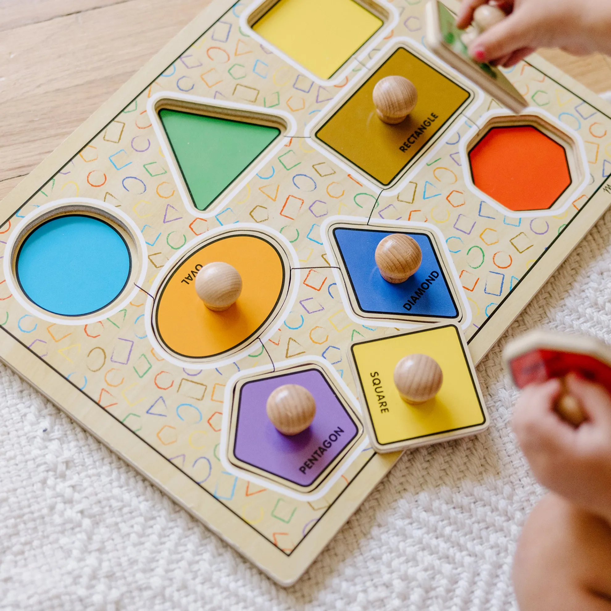 Geometric Shapes Deluxe Jumbo Peg Puzzle - 8 Pieces