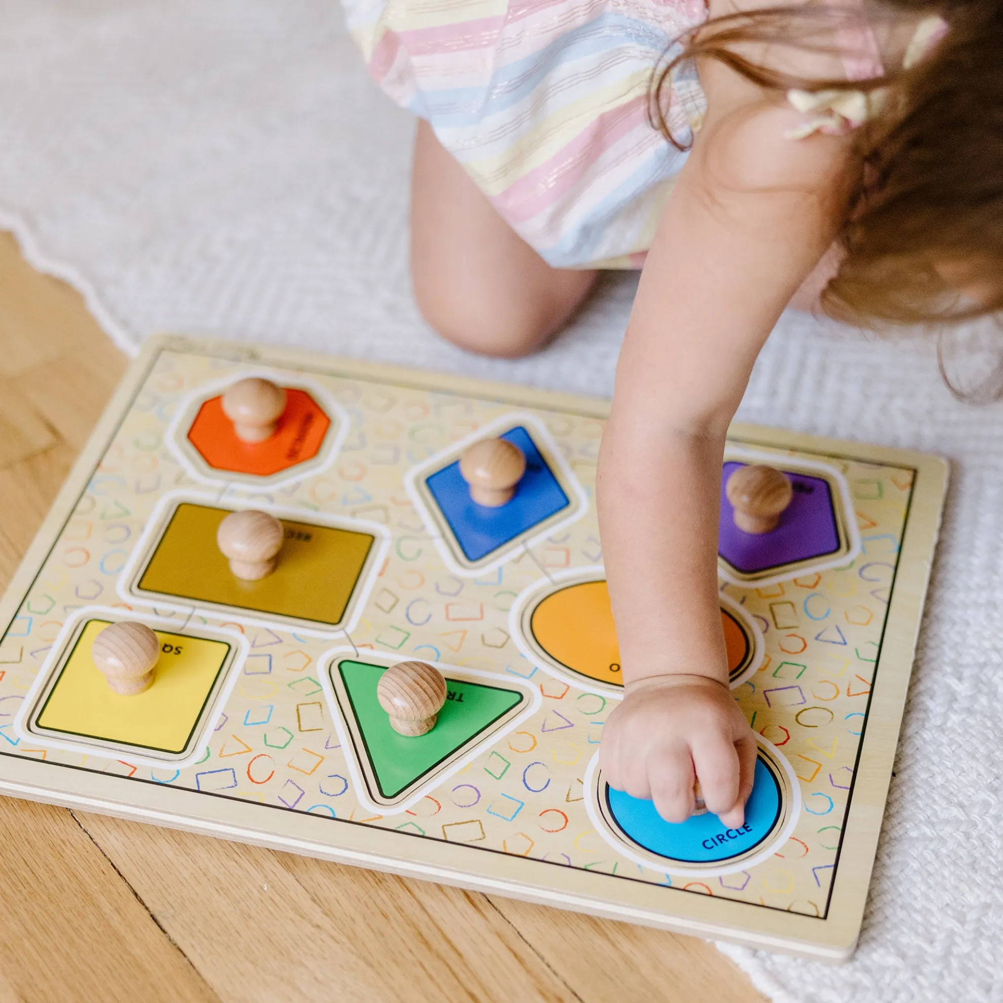 Geometric Shapes Deluxe Jumbo Peg Puzzle - 8 Pieces