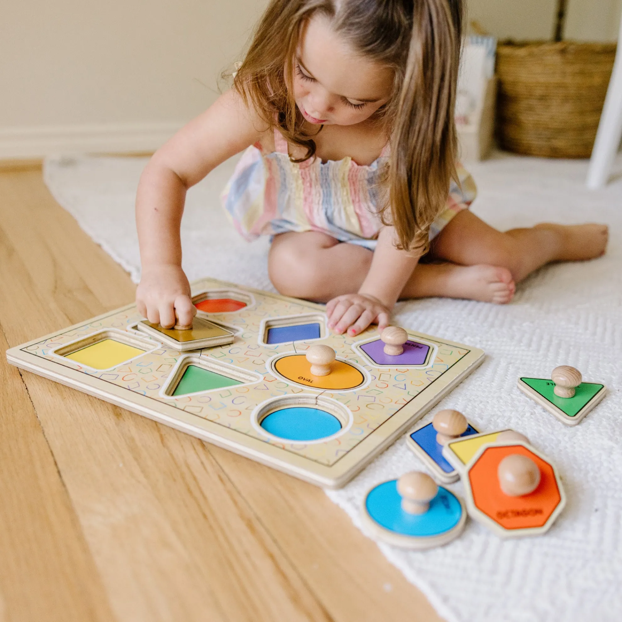 Geometric Shapes Deluxe Jumbo Peg Puzzle - 8 Pieces