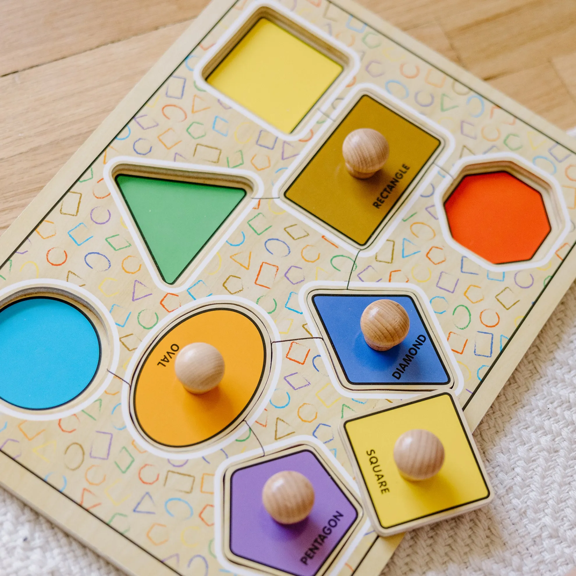 Geometric Shapes Deluxe Jumbo Peg Puzzle - 8 Pieces