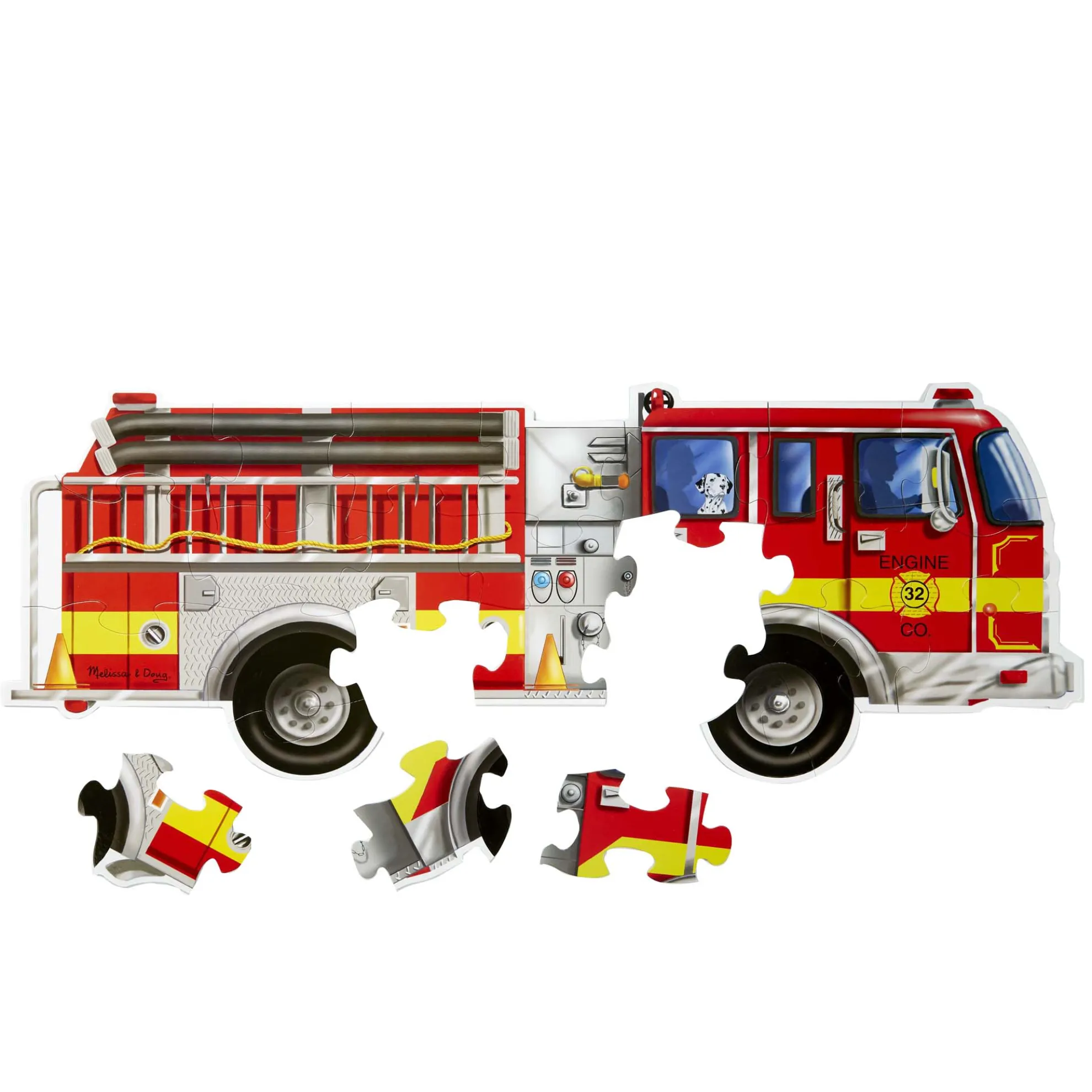 Giant Fire Truck Floor Puzzle - 24 Pieces