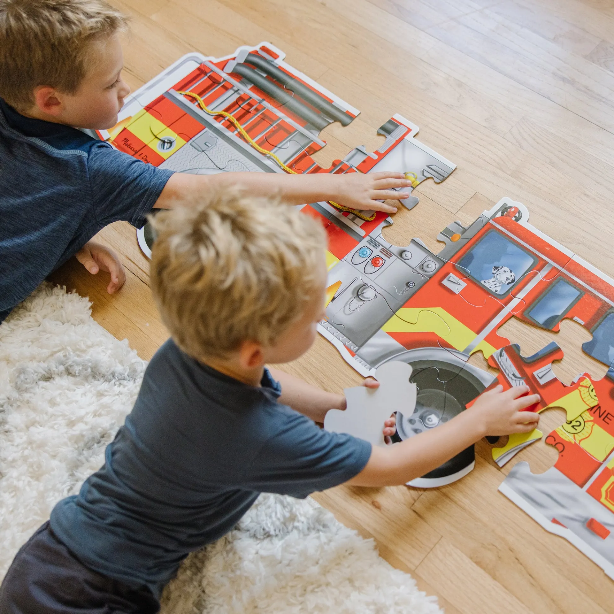 Giant Fire Truck Floor Puzzle - 24 Pieces
