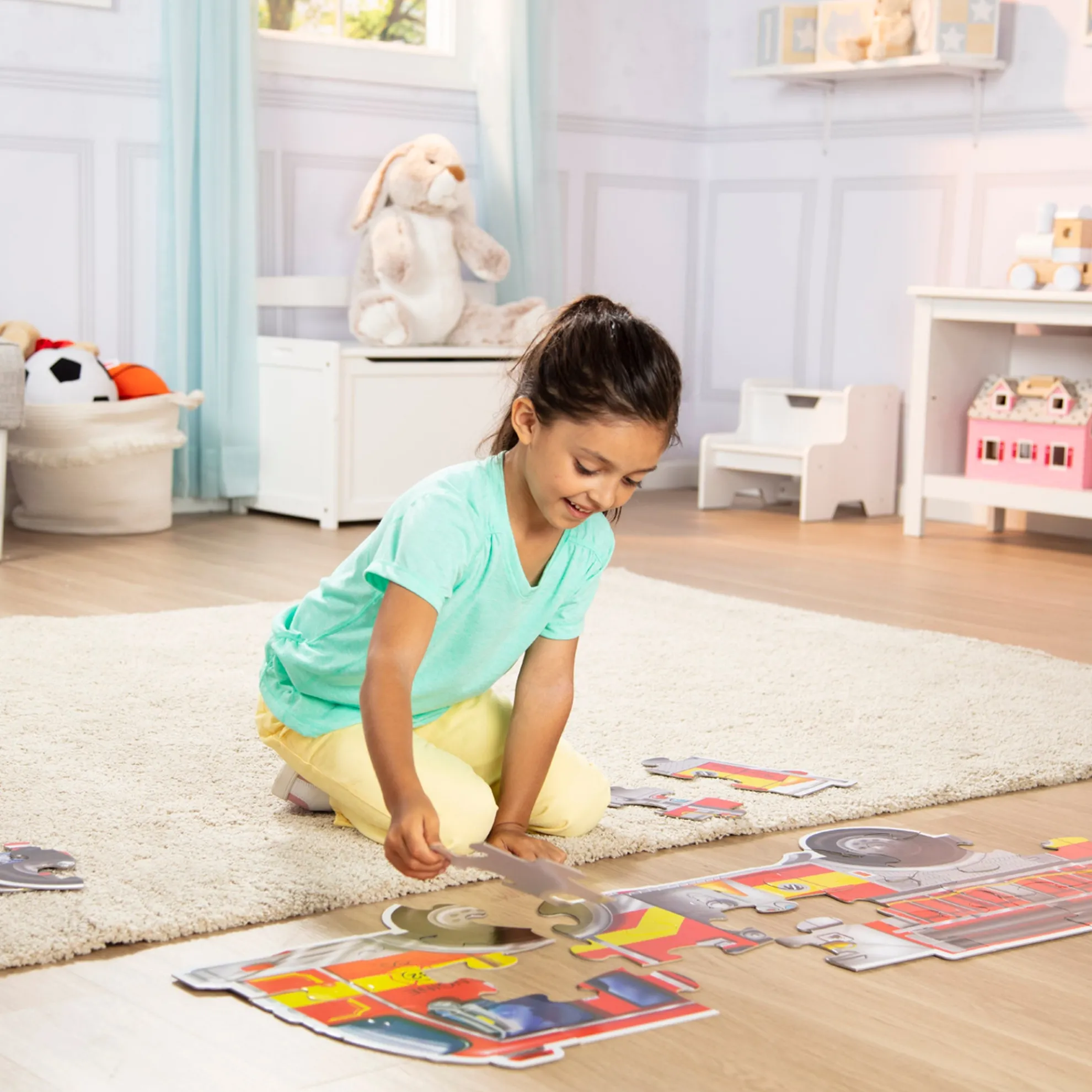 Giant Fire Truck Floor Puzzle - 24 Pieces