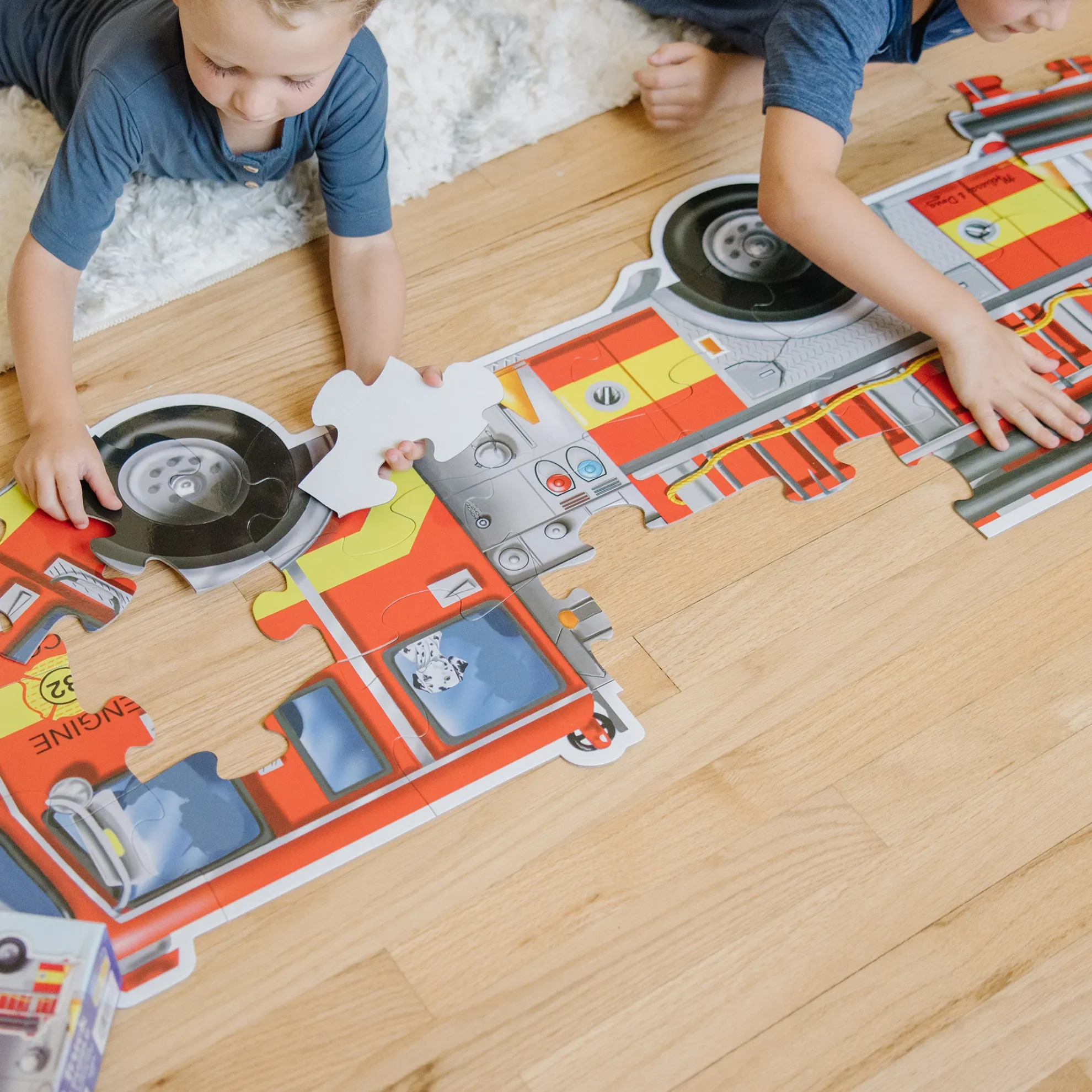 Giant Fire Truck Floor Puzzle - 24 Pieces