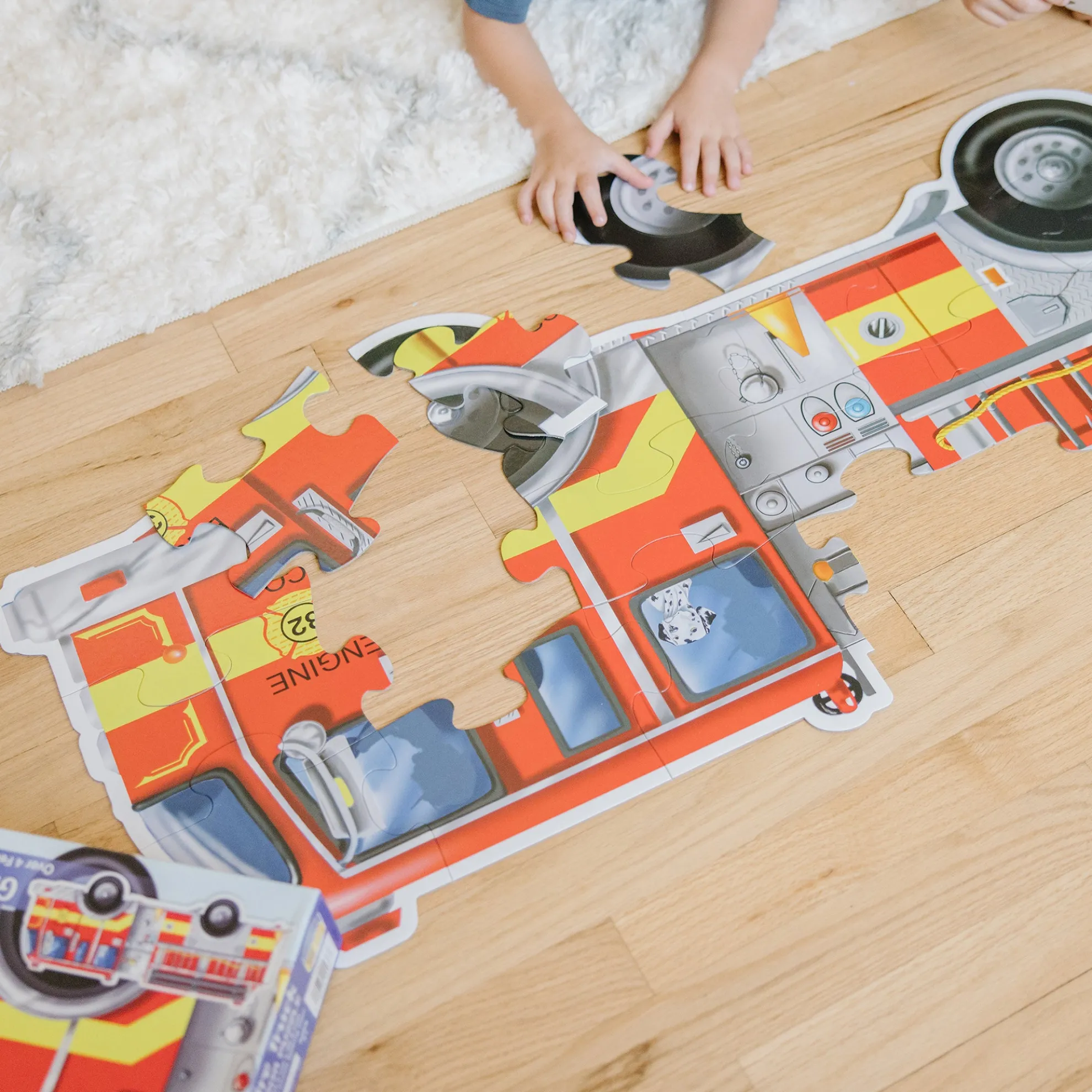 Giant Fire Truck Floor Puzzle - 24 Pieces