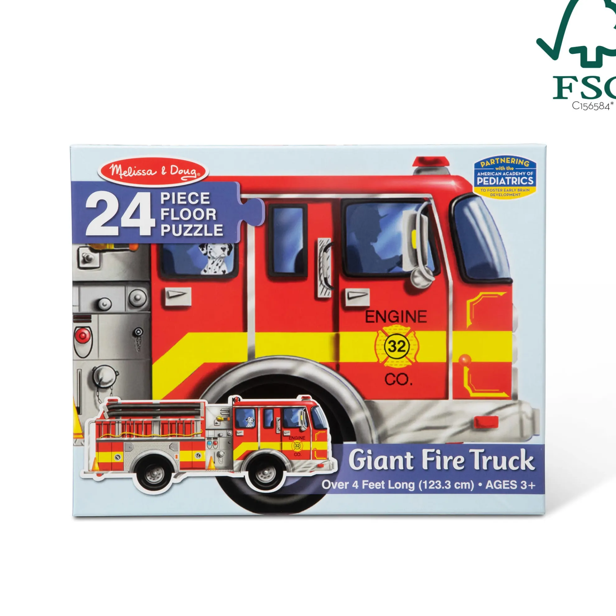 Giant Fire Truck Floor Puzzle - 24 Pieces