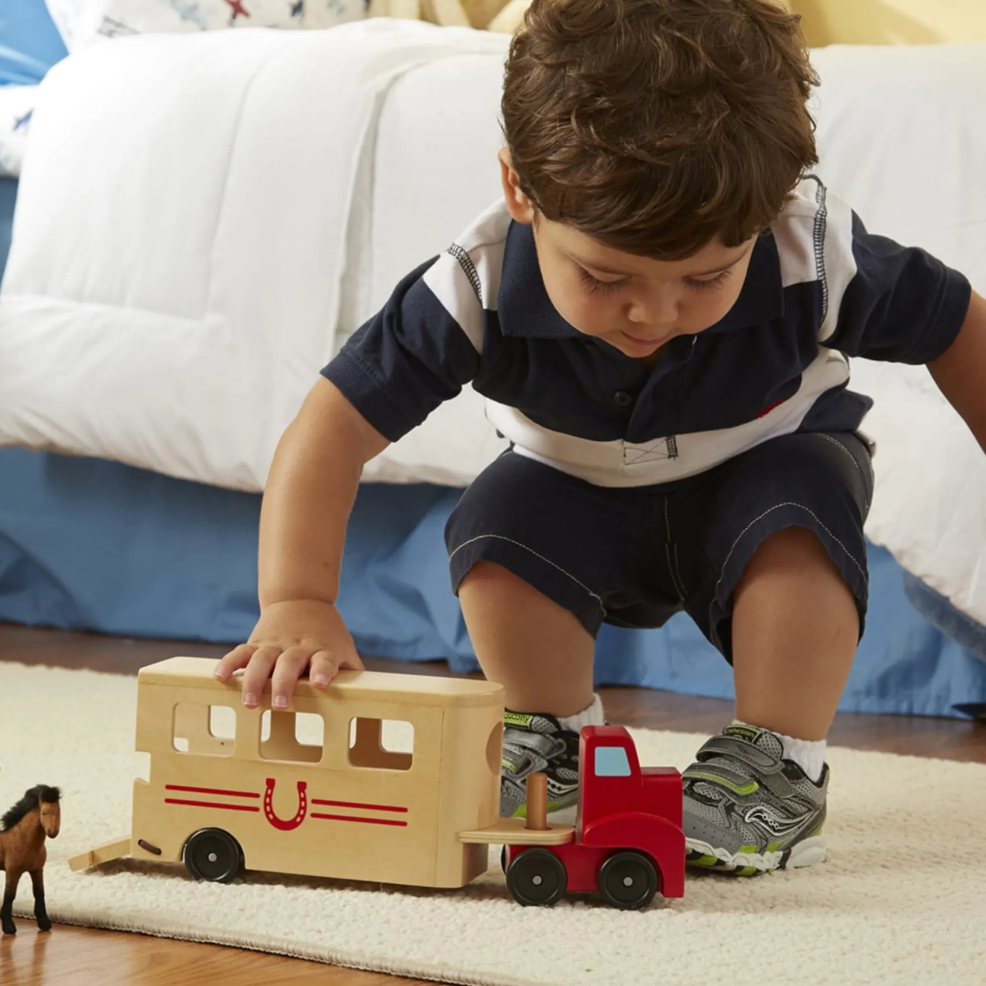 Horse Carrier Wooden Vehicles Play Set