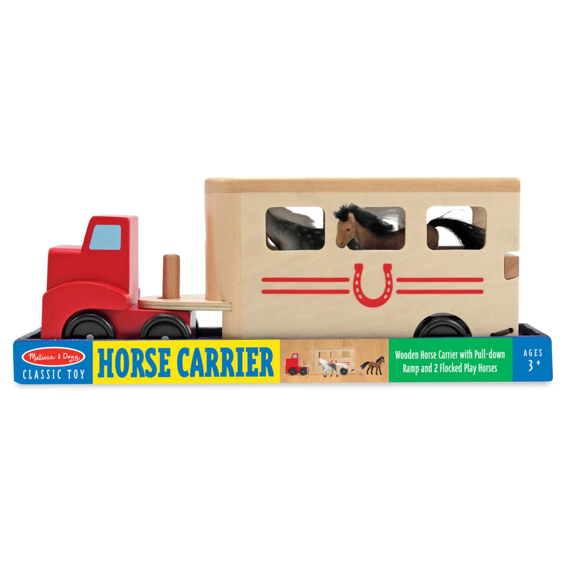 Horse Carrier Wooden Vehicles Play Set