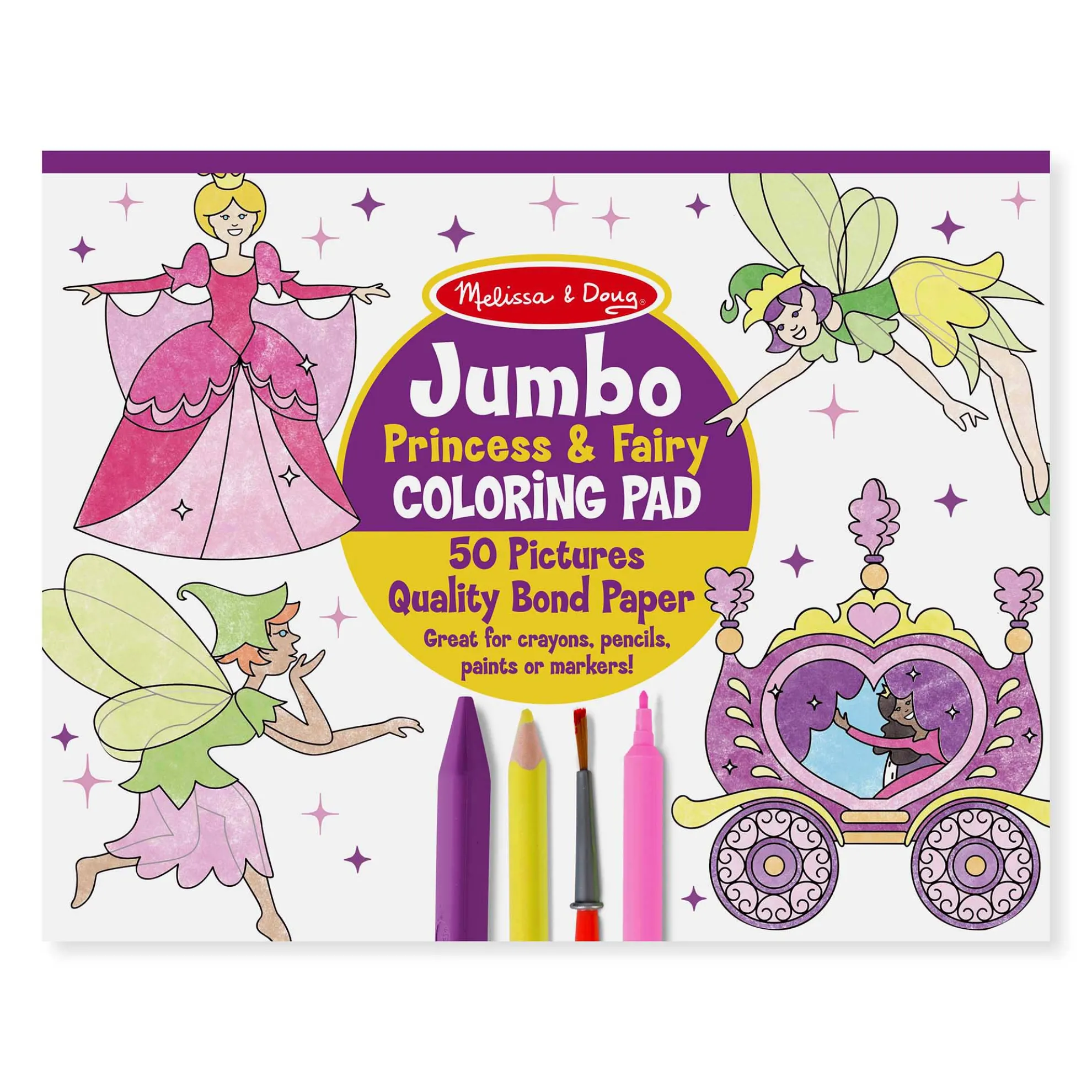 Jumbo Coloring Pad - Princess & Fairy