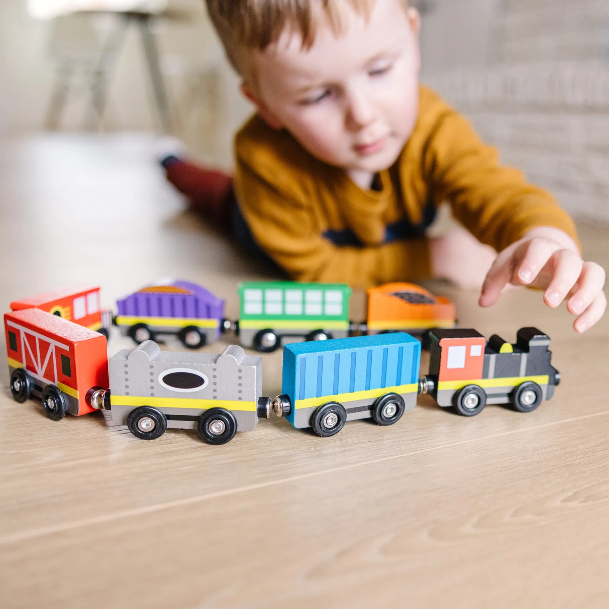 Magnetic Wooden Train Cars