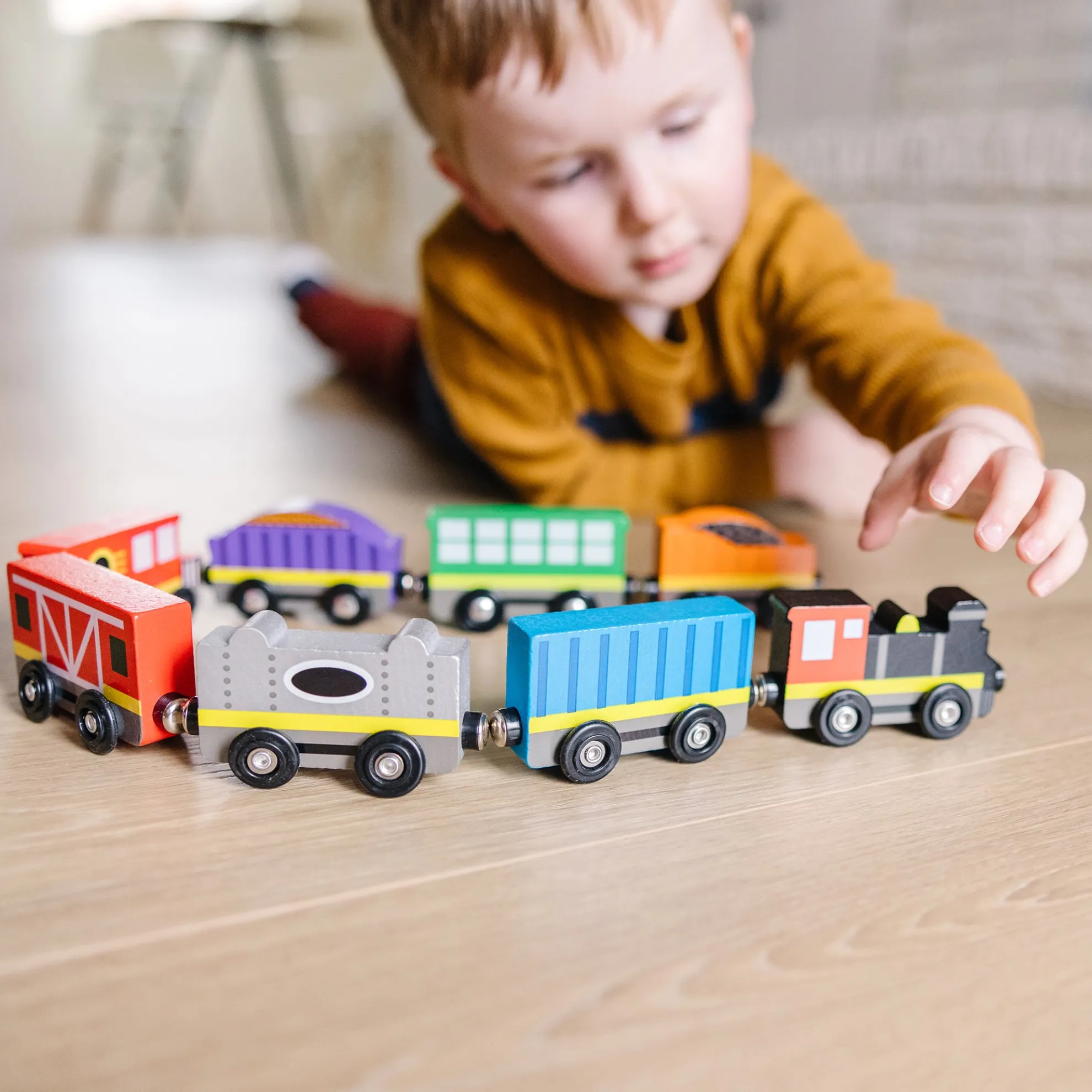 Magnetic Wooden Train Cars
