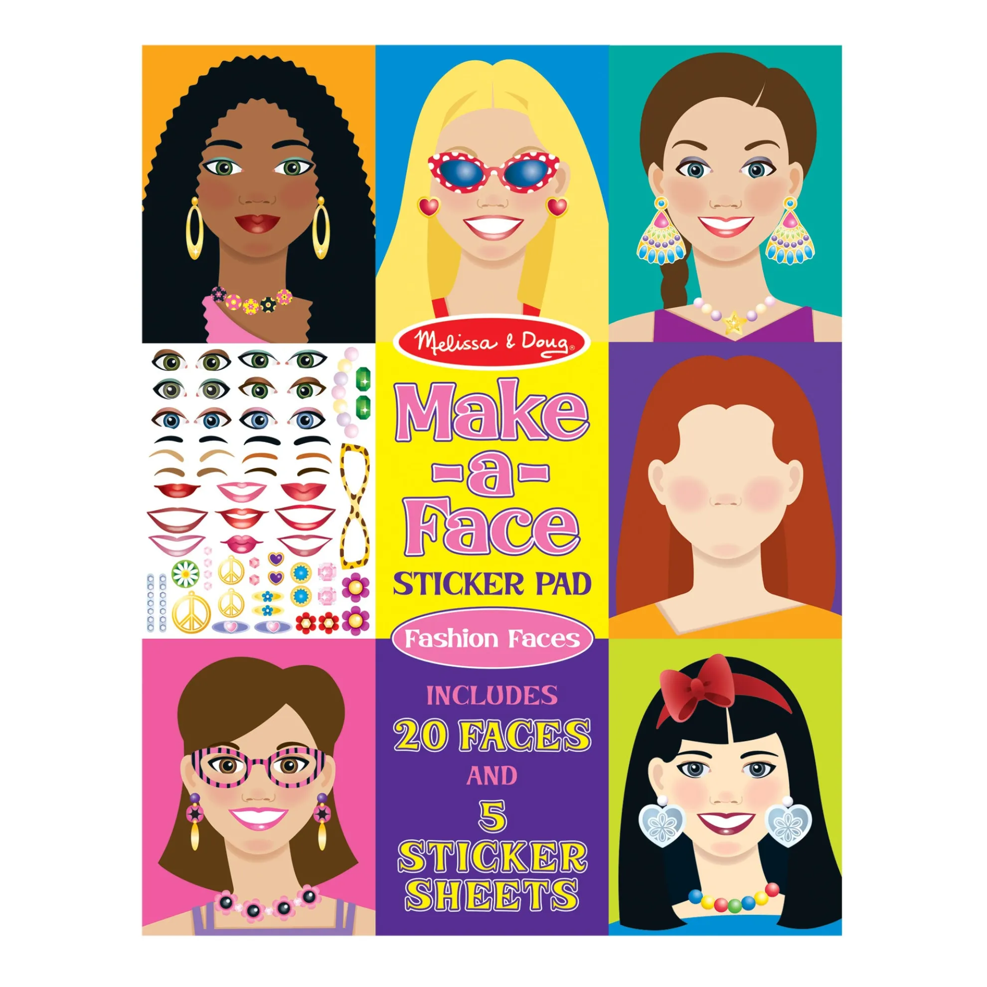 Make-a-Face Sticker Pad - Fashion Faces