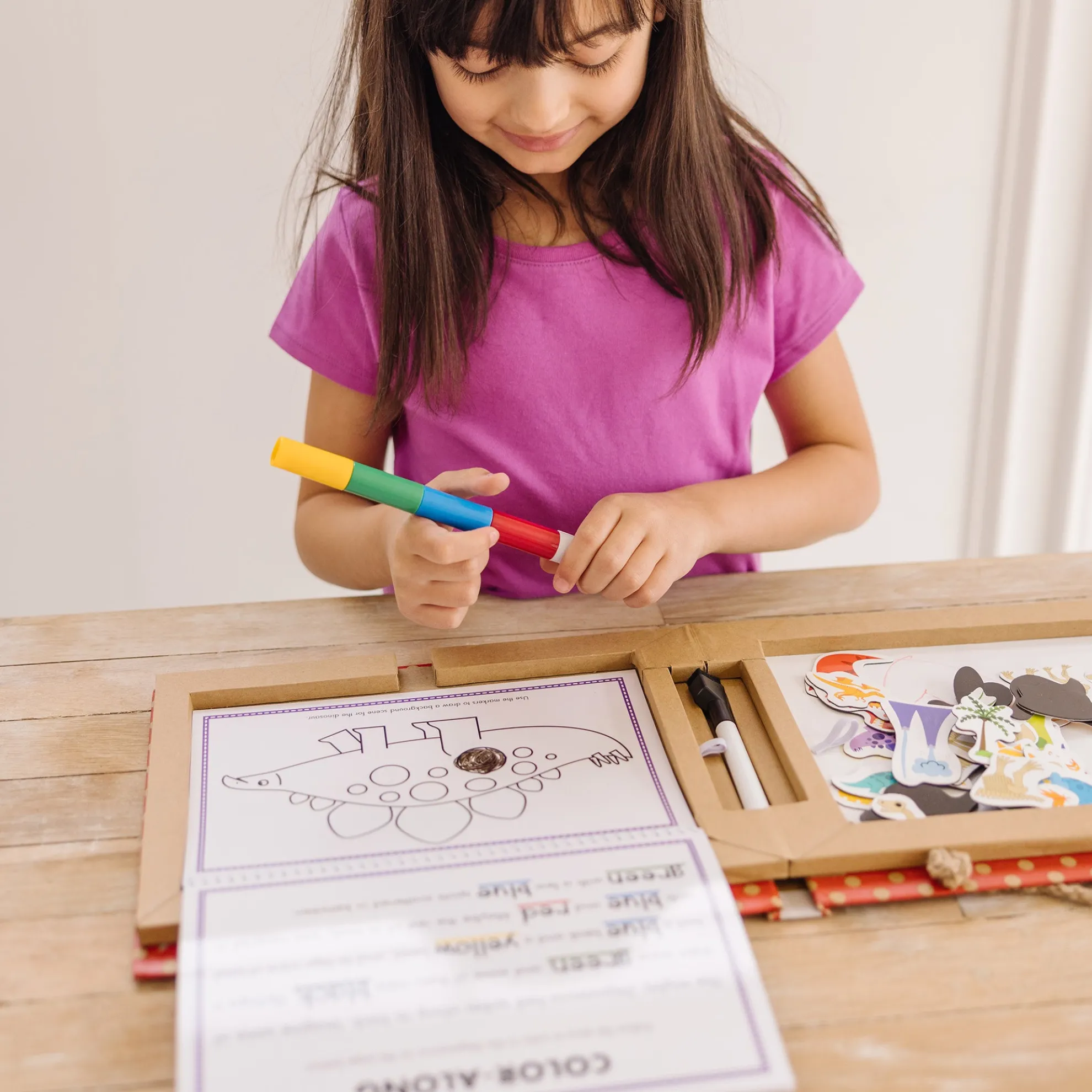 Natural Play: Play, Draw, Create Reusable Drawing & Magnet Kit – Dinosaurs