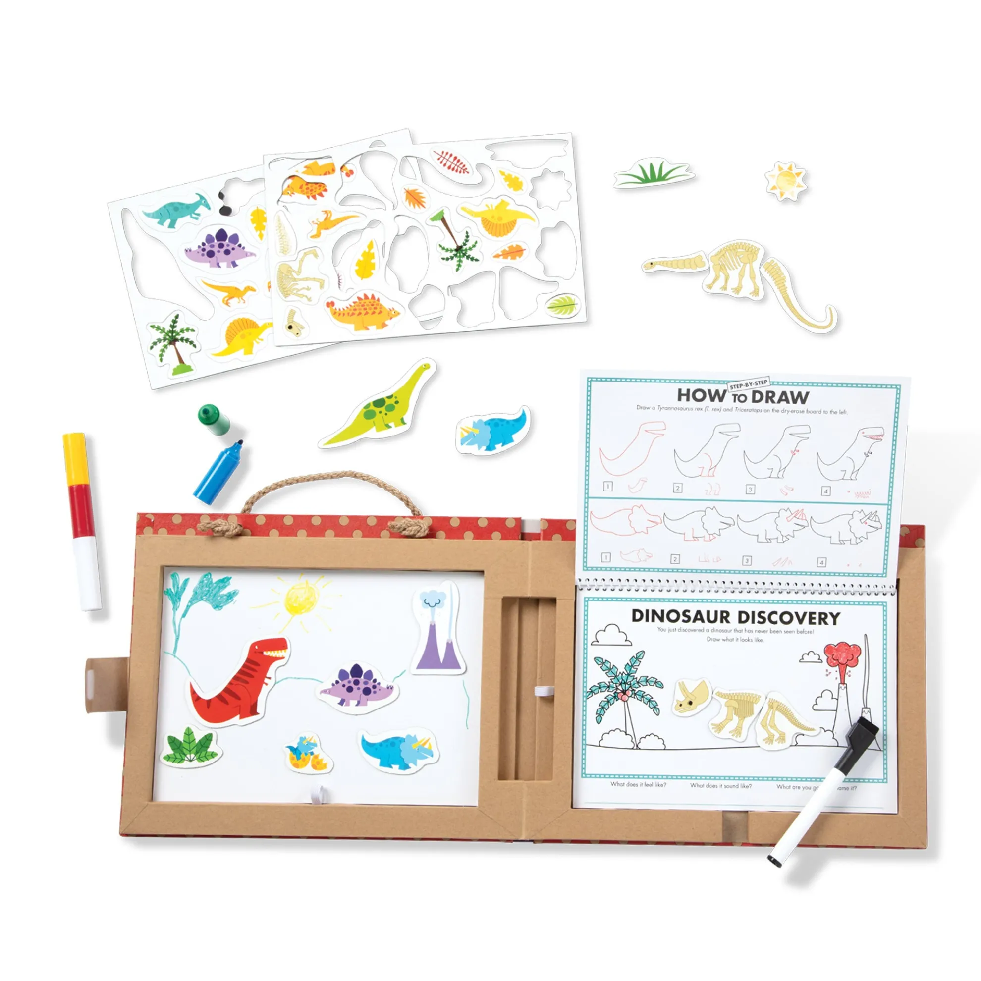 Natural Play: Play, Draw, Create Reusable Drawing & Magnet Kit – Dinosaurs