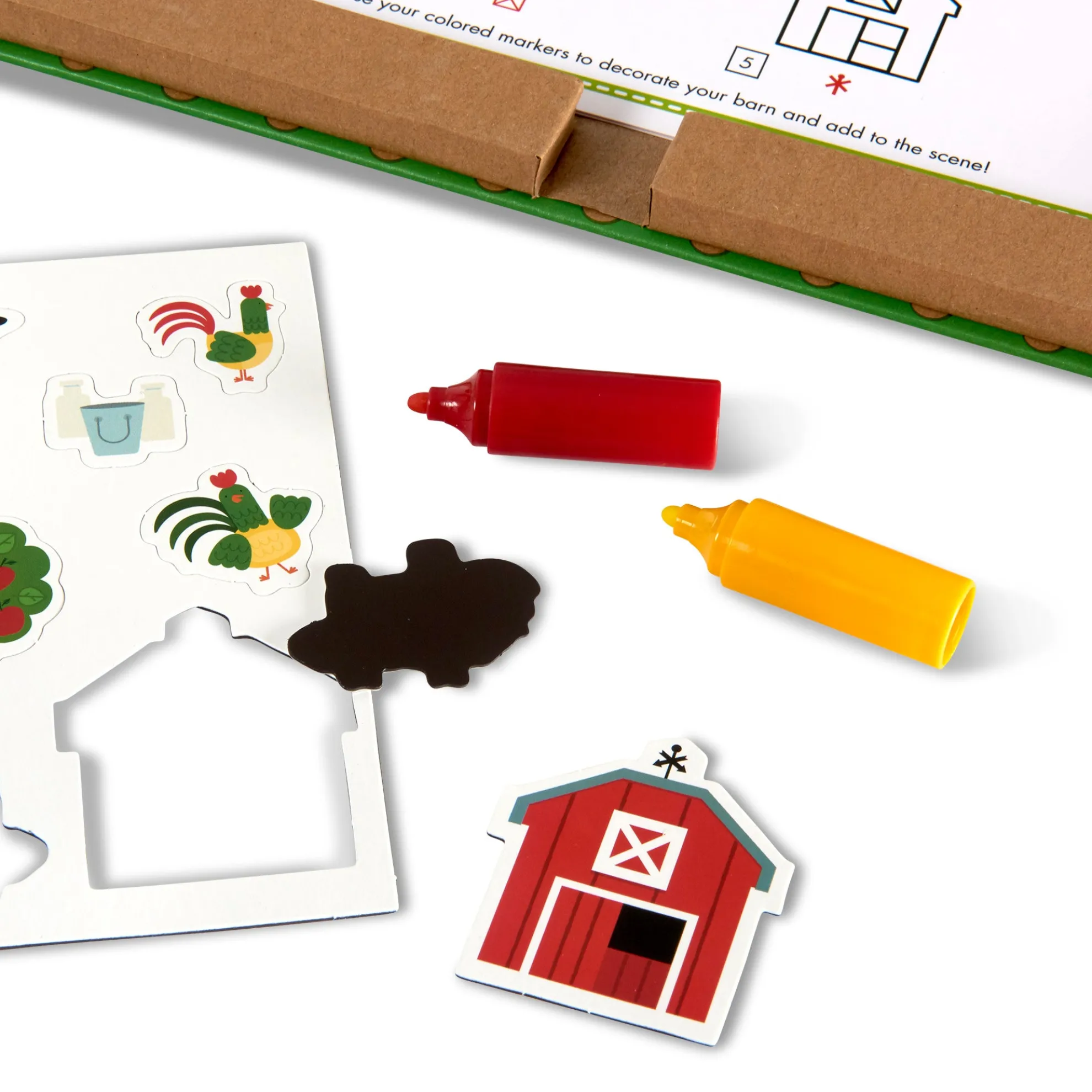 Natural Play: Play, Draw, Create Reusable Drawing & Magnet Kit – Farm