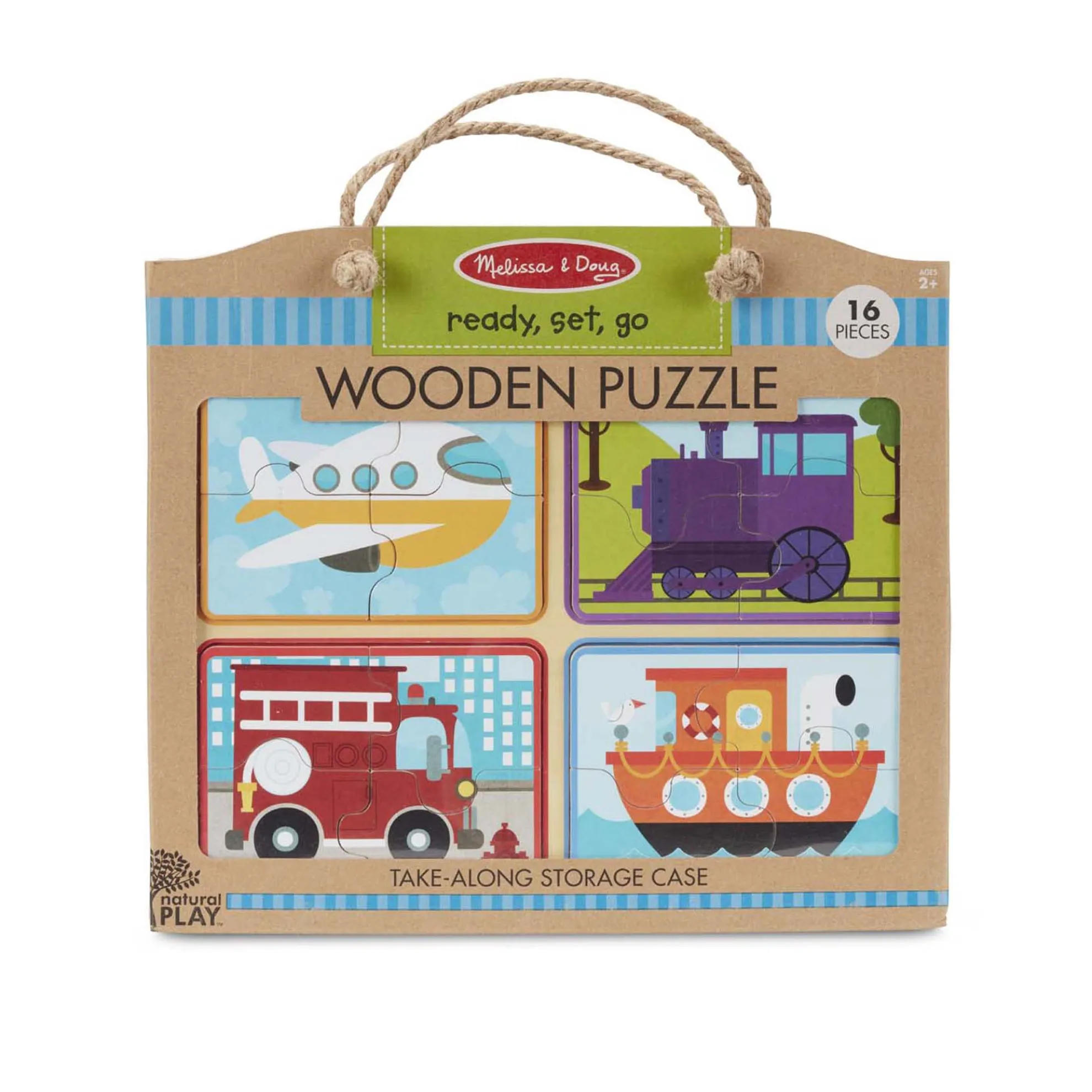 Natural Play Wooden Puzzle: Ready, Set, Go