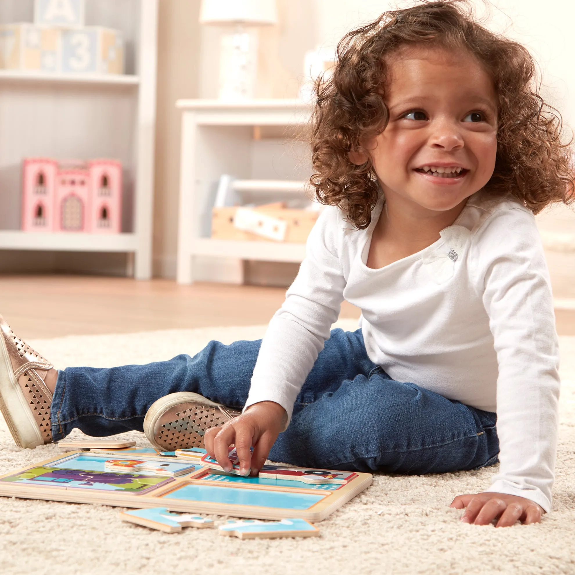 Natural Play Wooden Puzzle: Ready, Set, Go