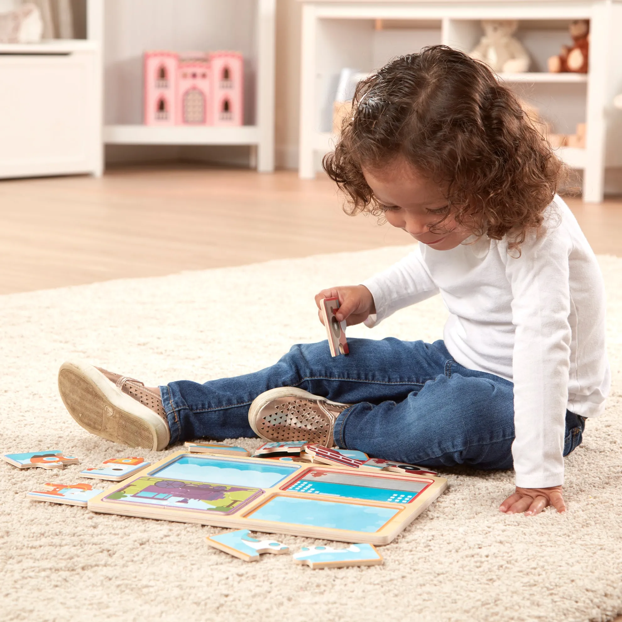 Natural Play Wooden Puzzle: Ready, Set, Go