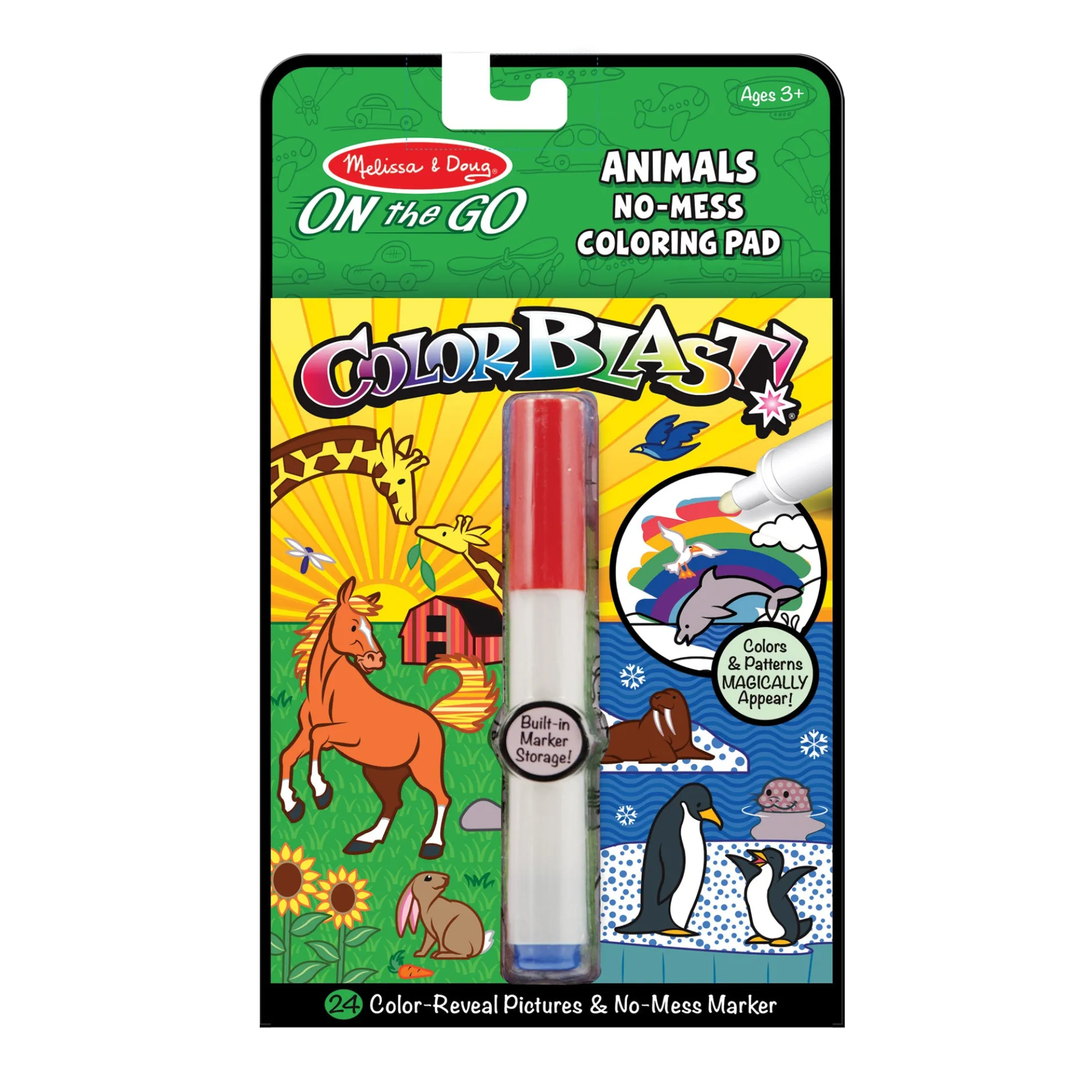 On the Go Colorblast No Mess Coloring Pad -Animals