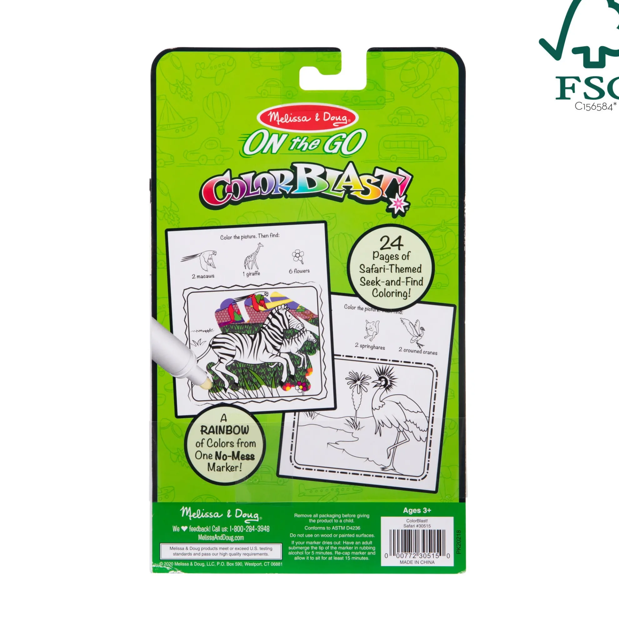 On the Go ColorBlast No Mess Coloring Pad - Safari