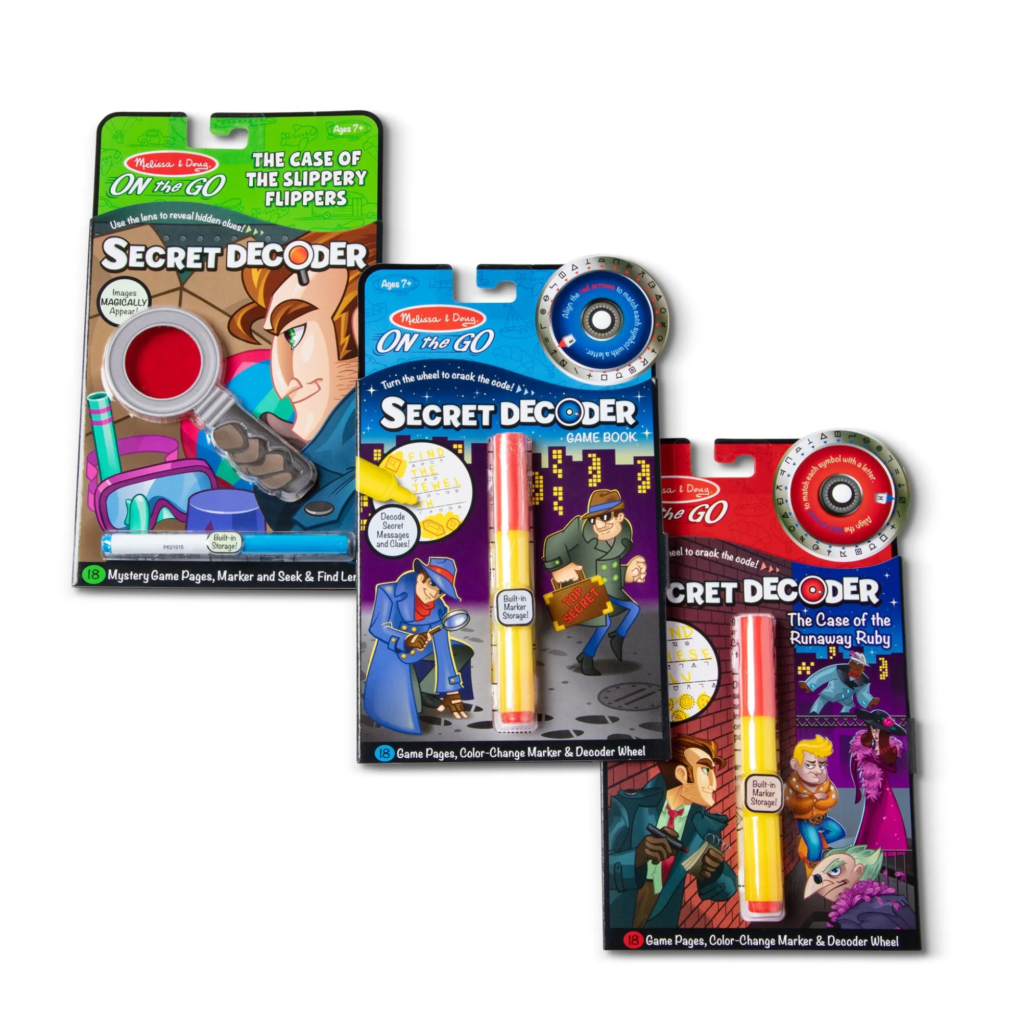 On the Go™ Secret Decoder Activity Books 3-Pack: Slippery Flippers, Runaway Ruby, Game Book