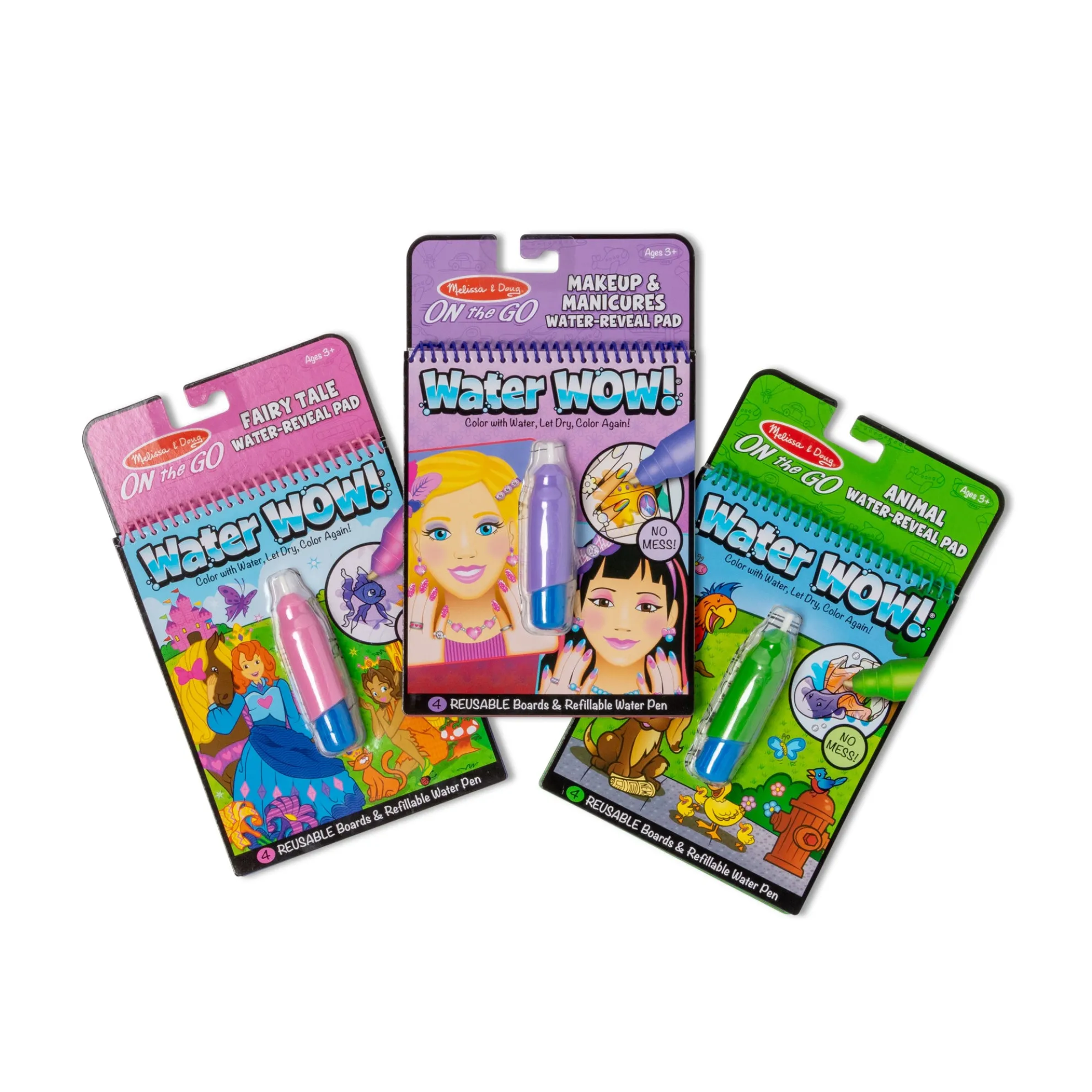 On the Go™ Water Wow!® 3-Pack: Makeup & Manicures, Fairy Tale, Animals