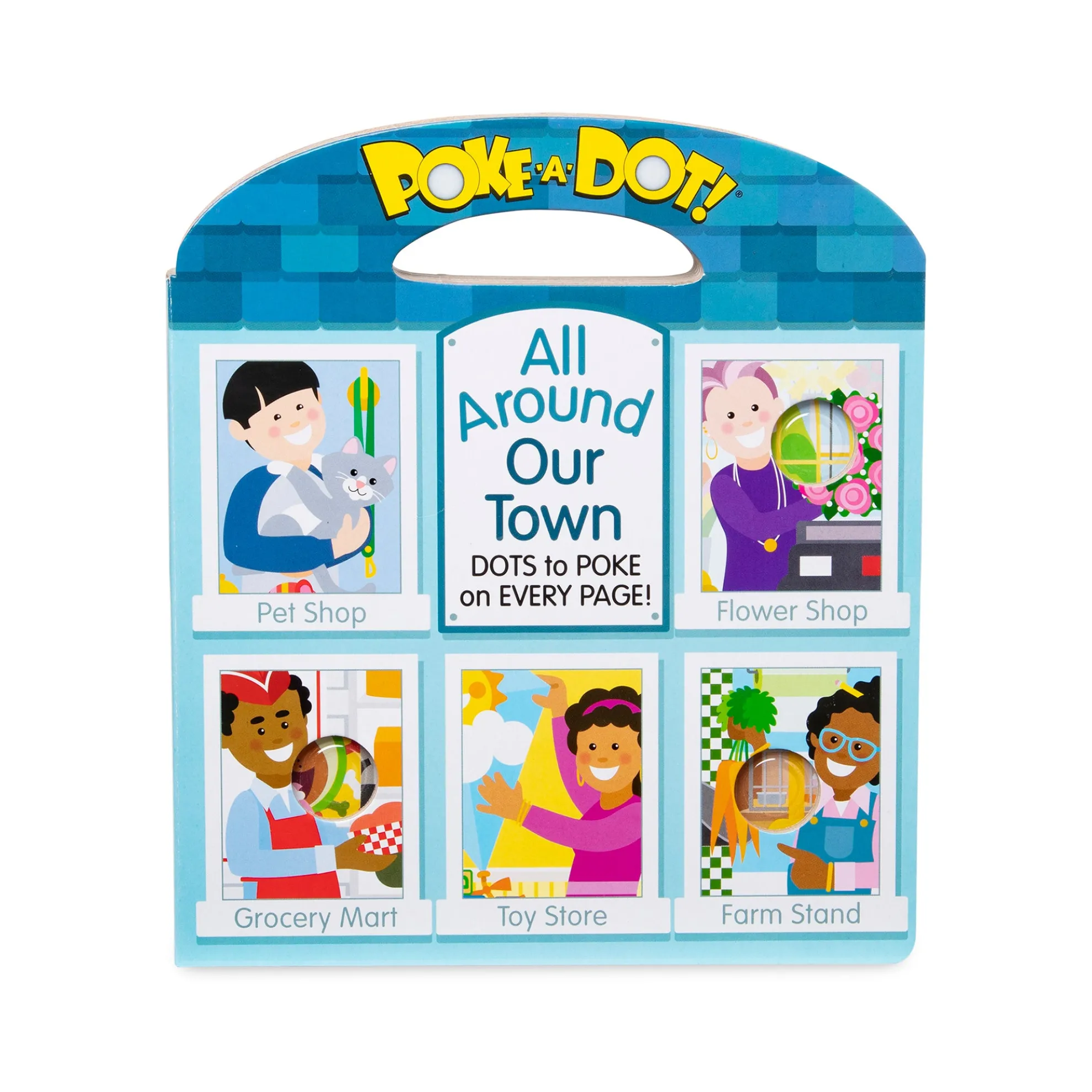 Poke-a-Dot: All Around Our Town Board Book with Handle