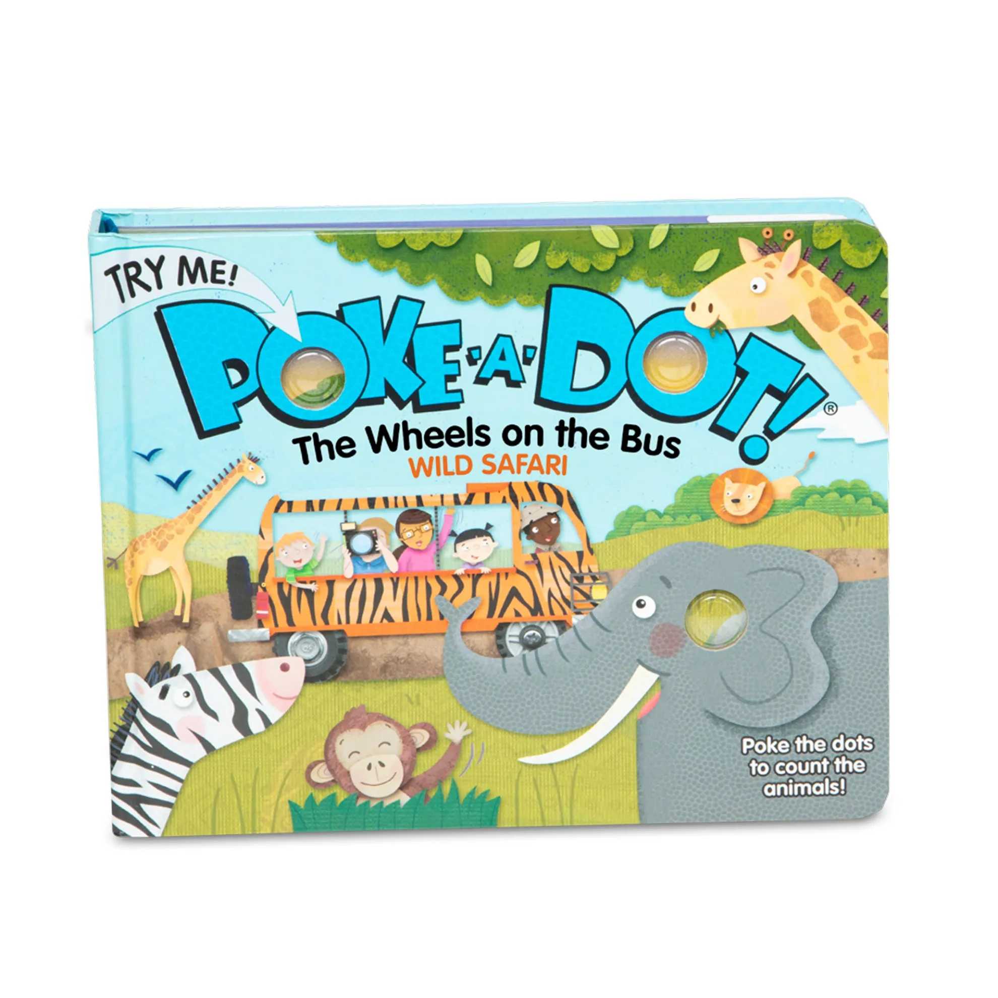 Poke-a-Dot: The Wheels on the Bus Wild Safari Board Book