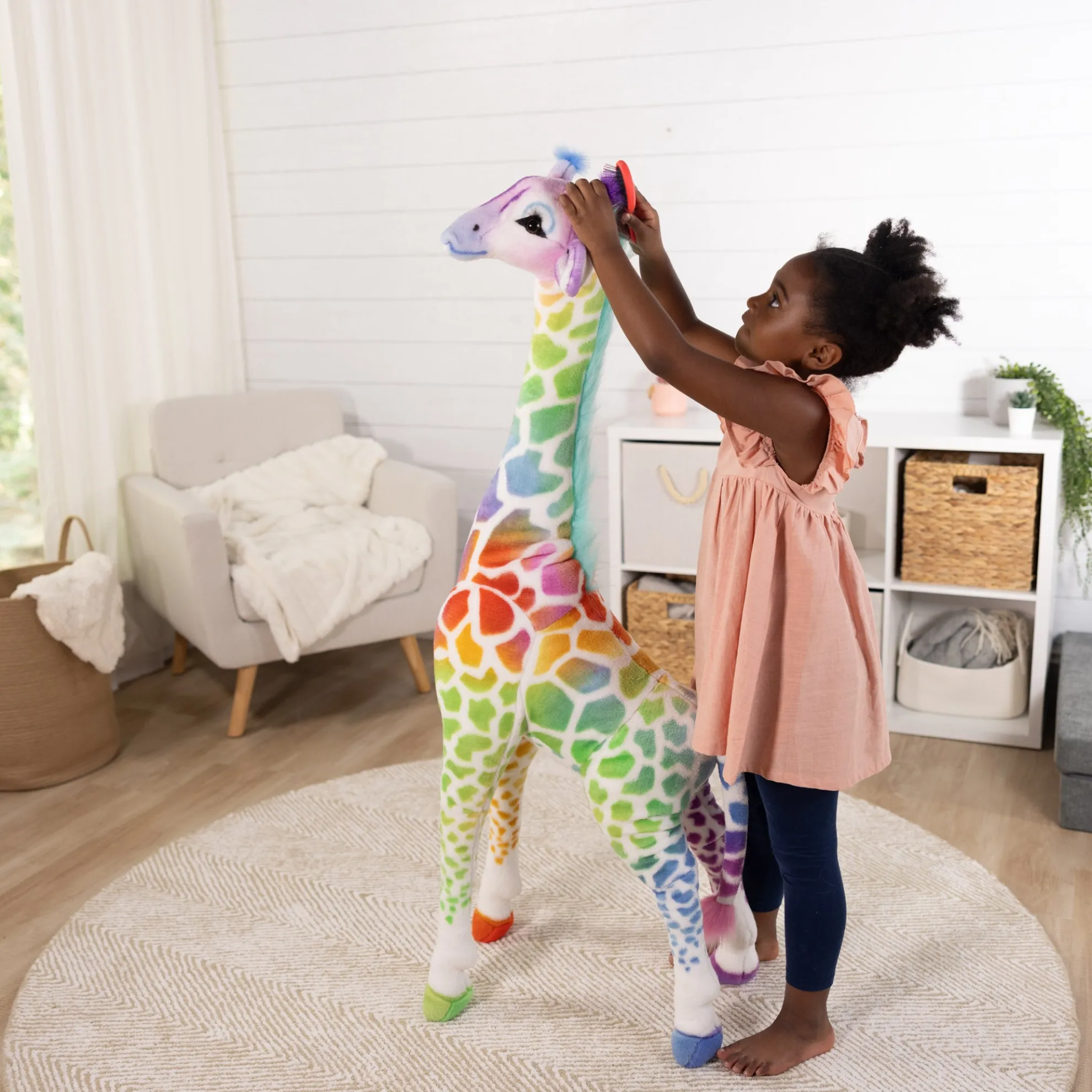 Rainbow Giraffe Lifelike Plush