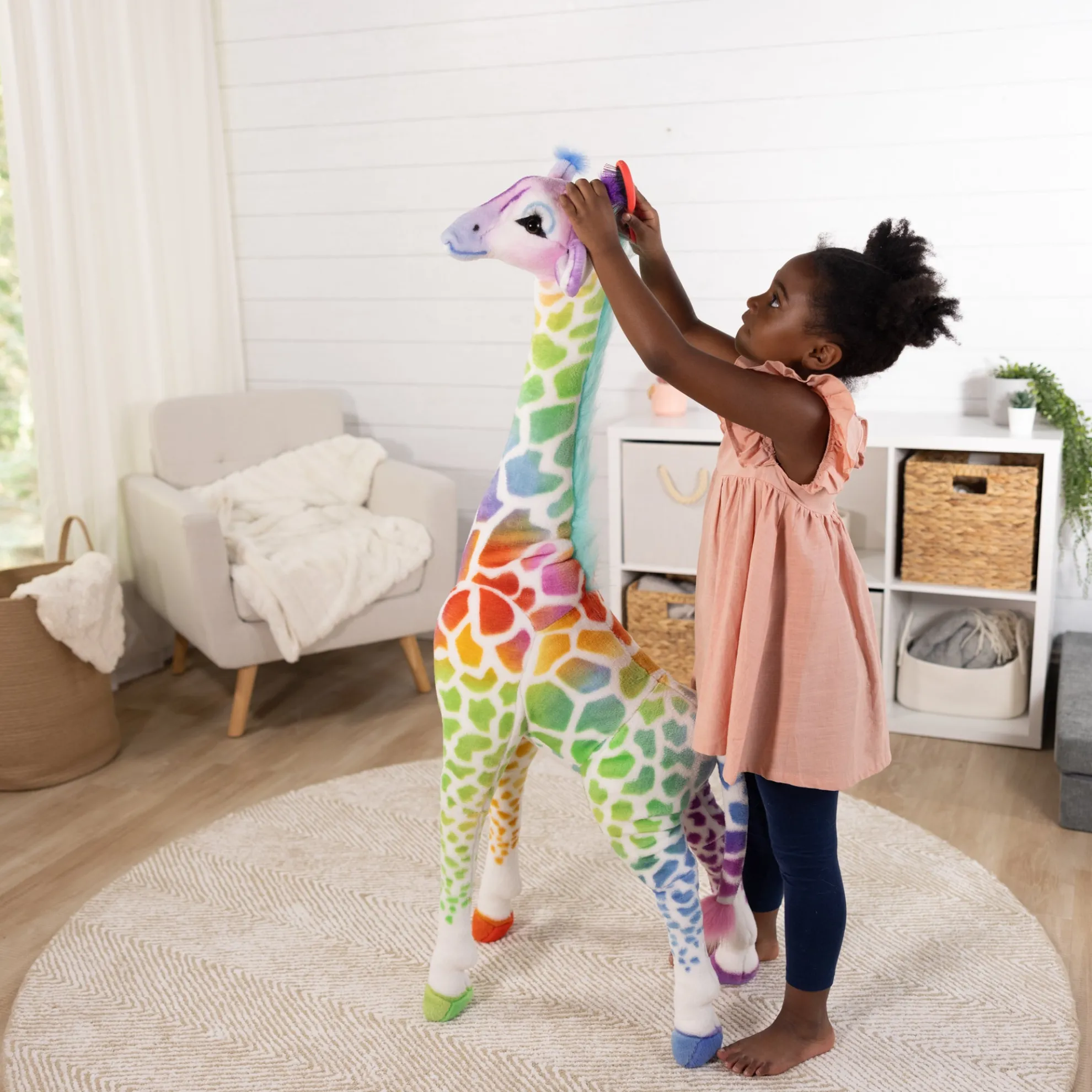 Rainbow Giraffe Lifelike Plush