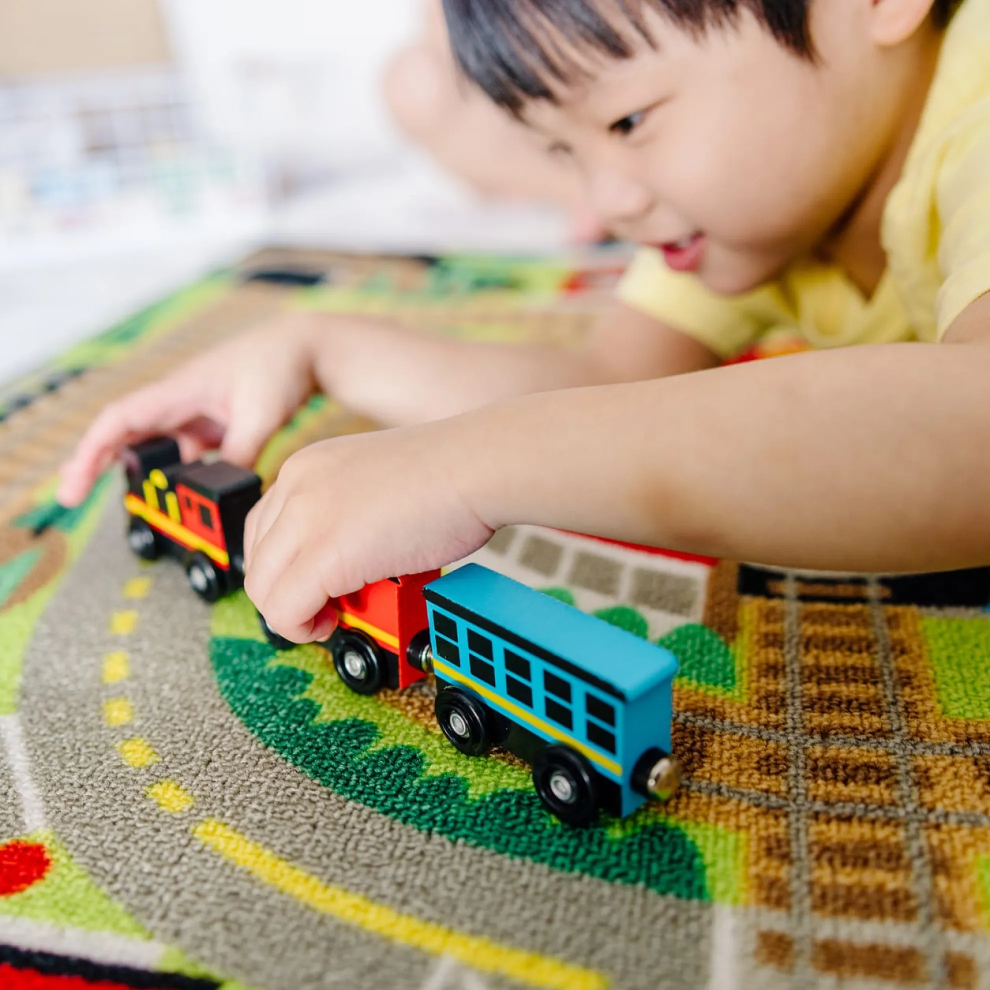 Round the Rails Train Rug
