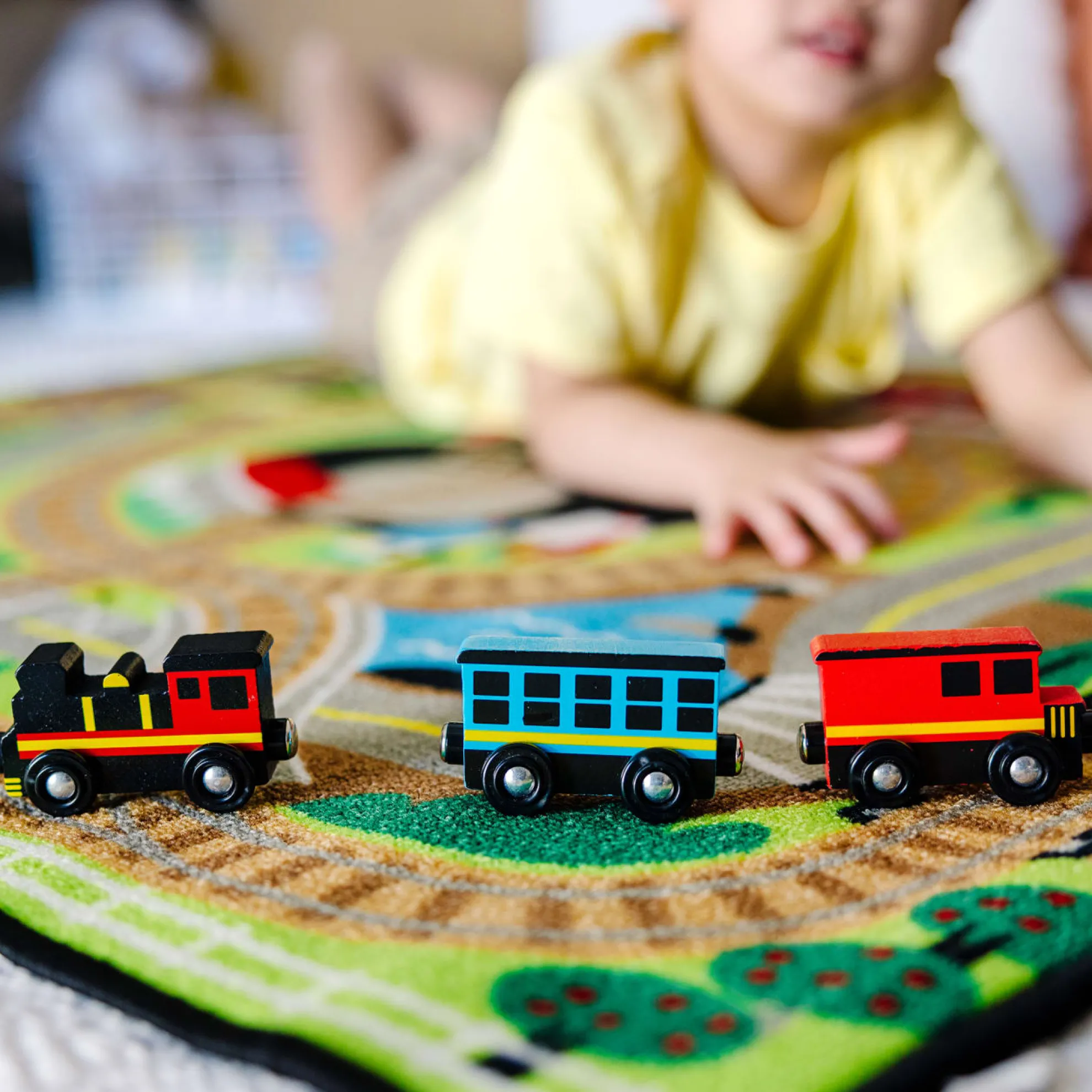 Round the Rails Train Rug