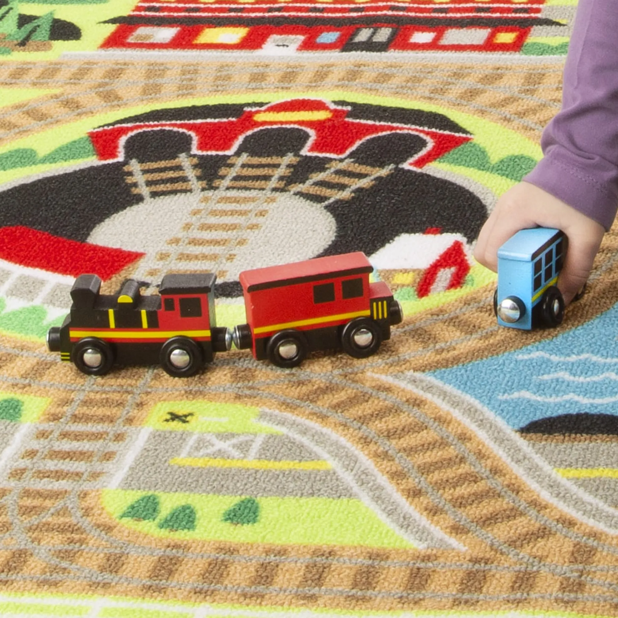 Round the Rails Train Rug