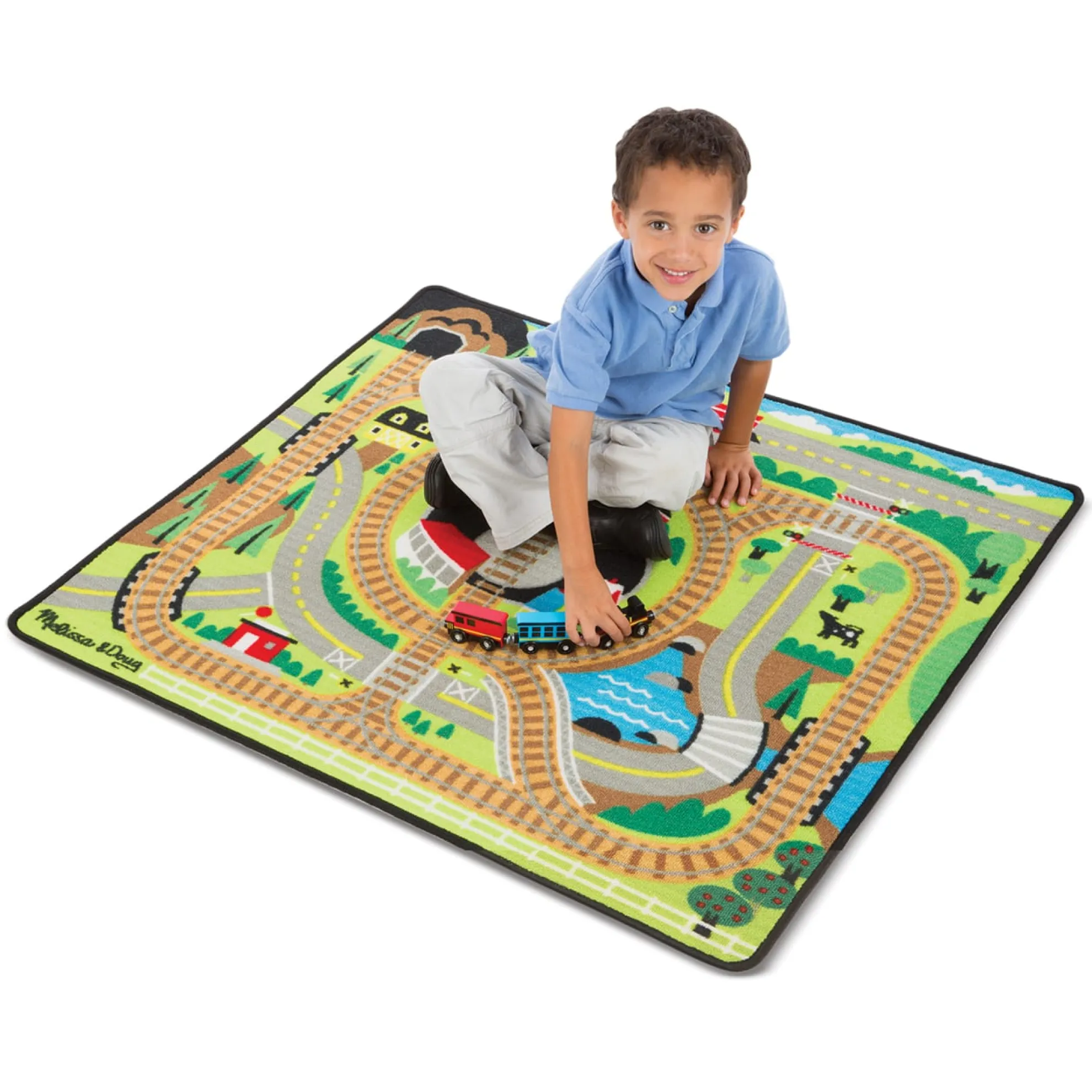 Round the Rails Train Rug