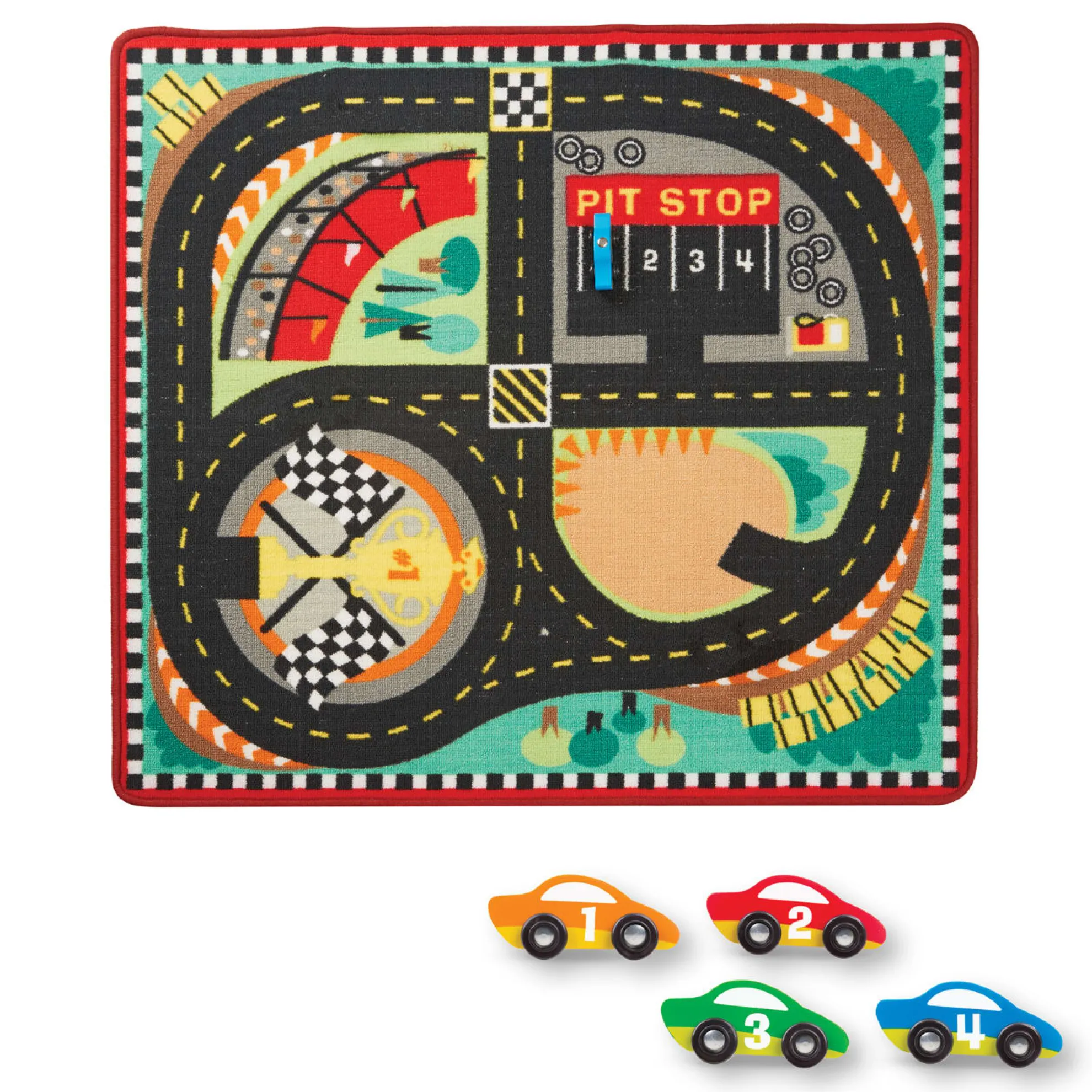 Round the Speedway Race Track Rug & Car Set