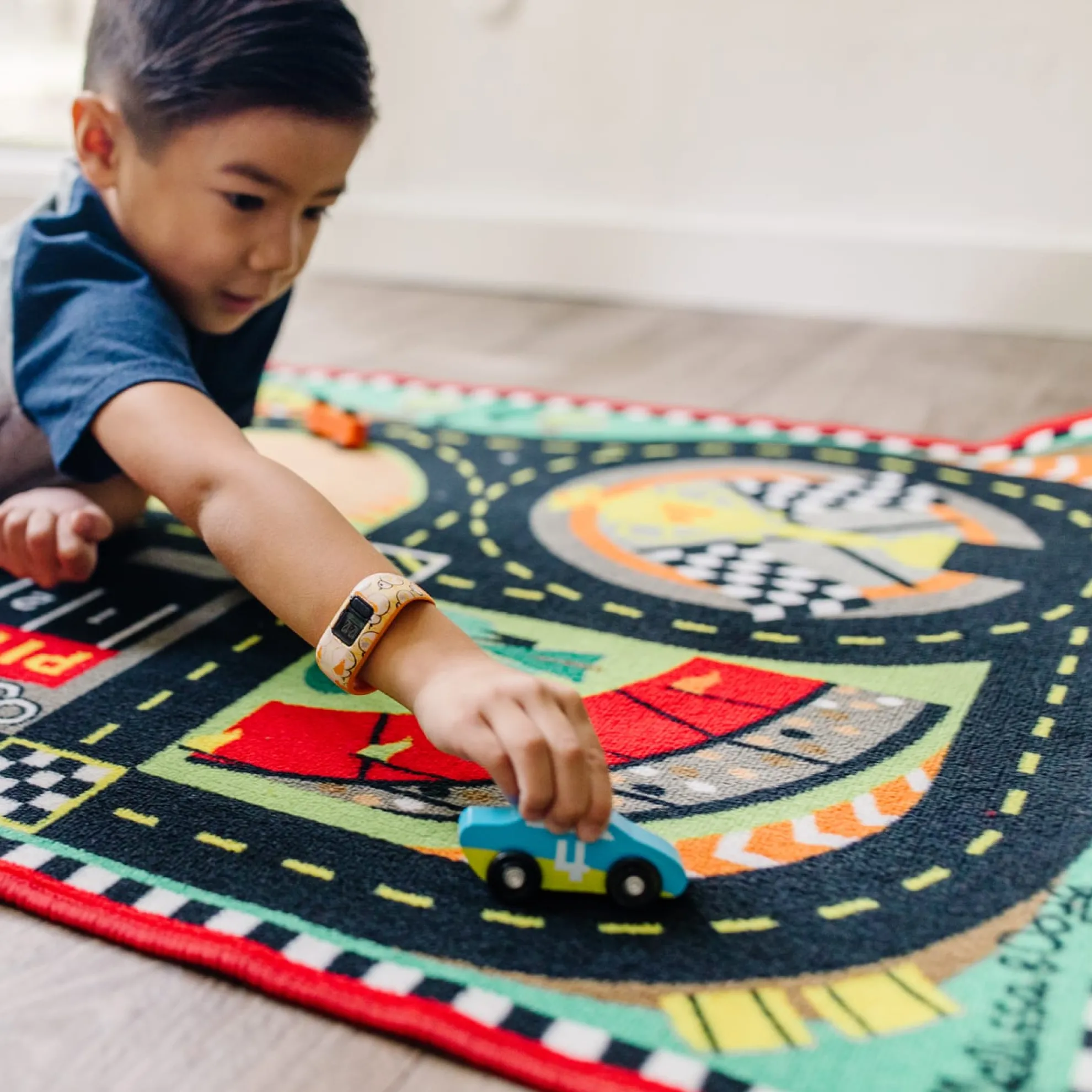Round the Speedway Race Track Rug & Car Set