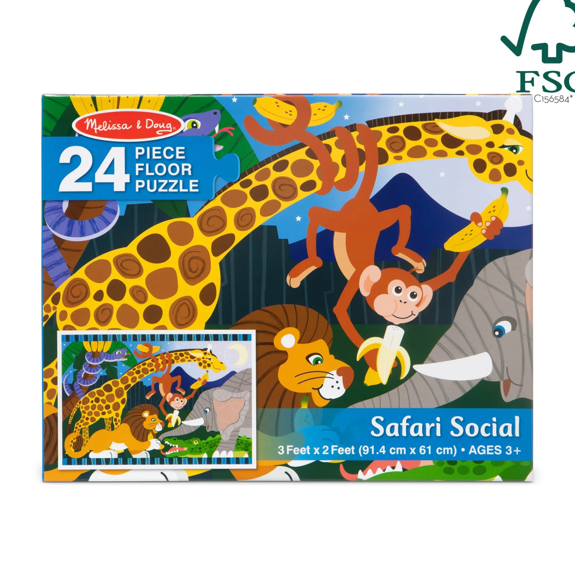 Safari Social Floor Puzzle - 24 Pieces