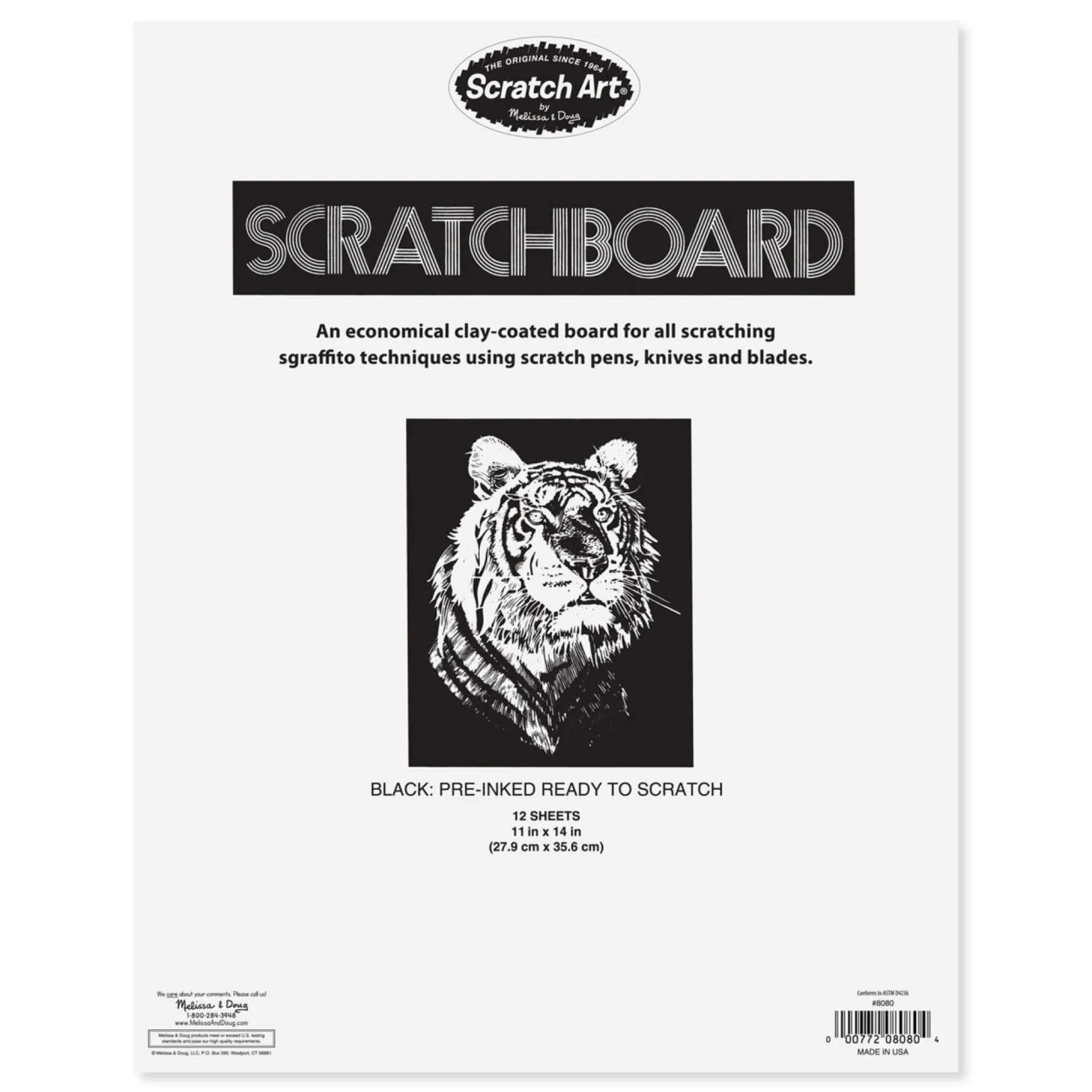 Scratch Art Black Coated 12 pt. Scratchboards (12 boards)